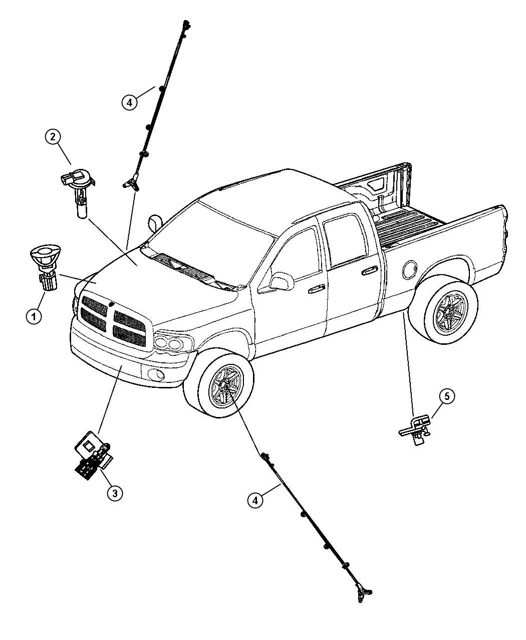 Diagram Sensors - Body. for your Dodge Dakota  