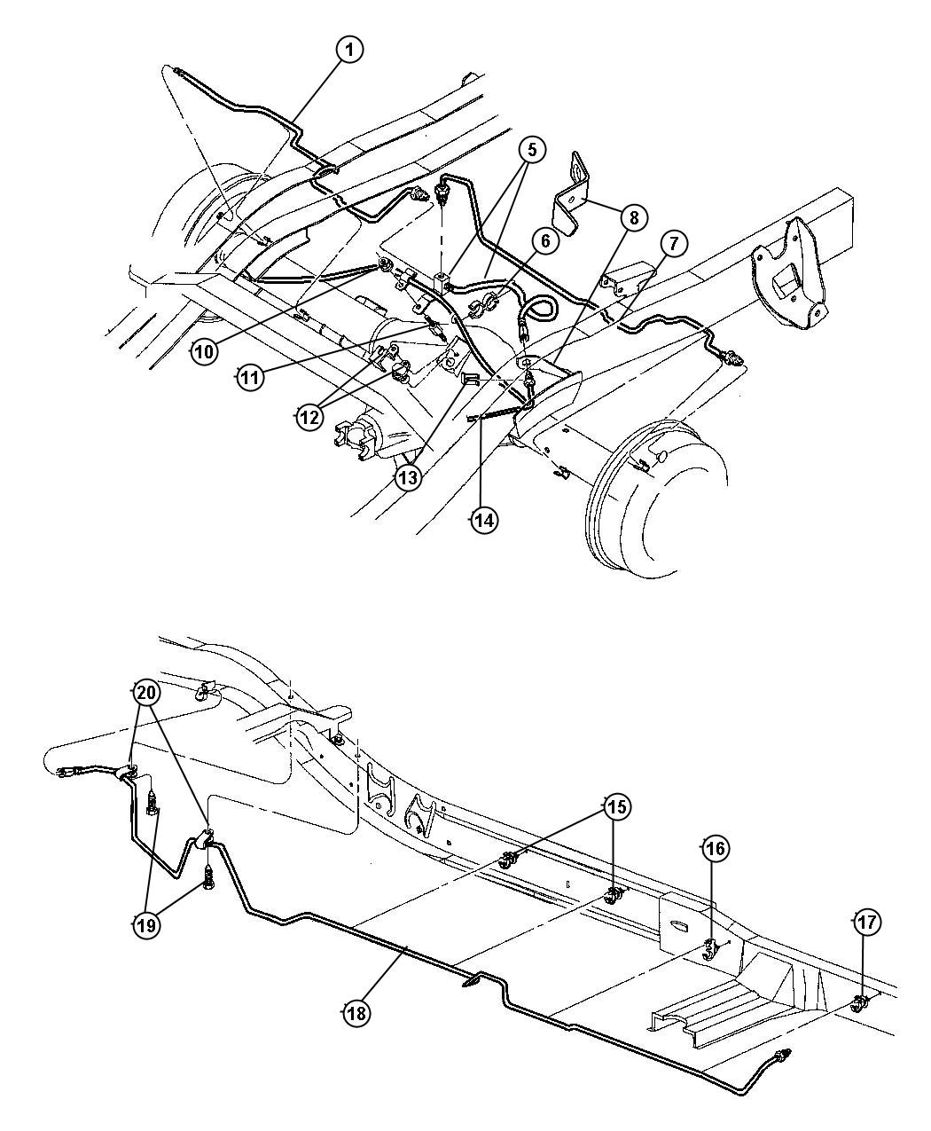 Diagram Lines and Hoses,Rear and Chassis. for your Dodge Dakota  