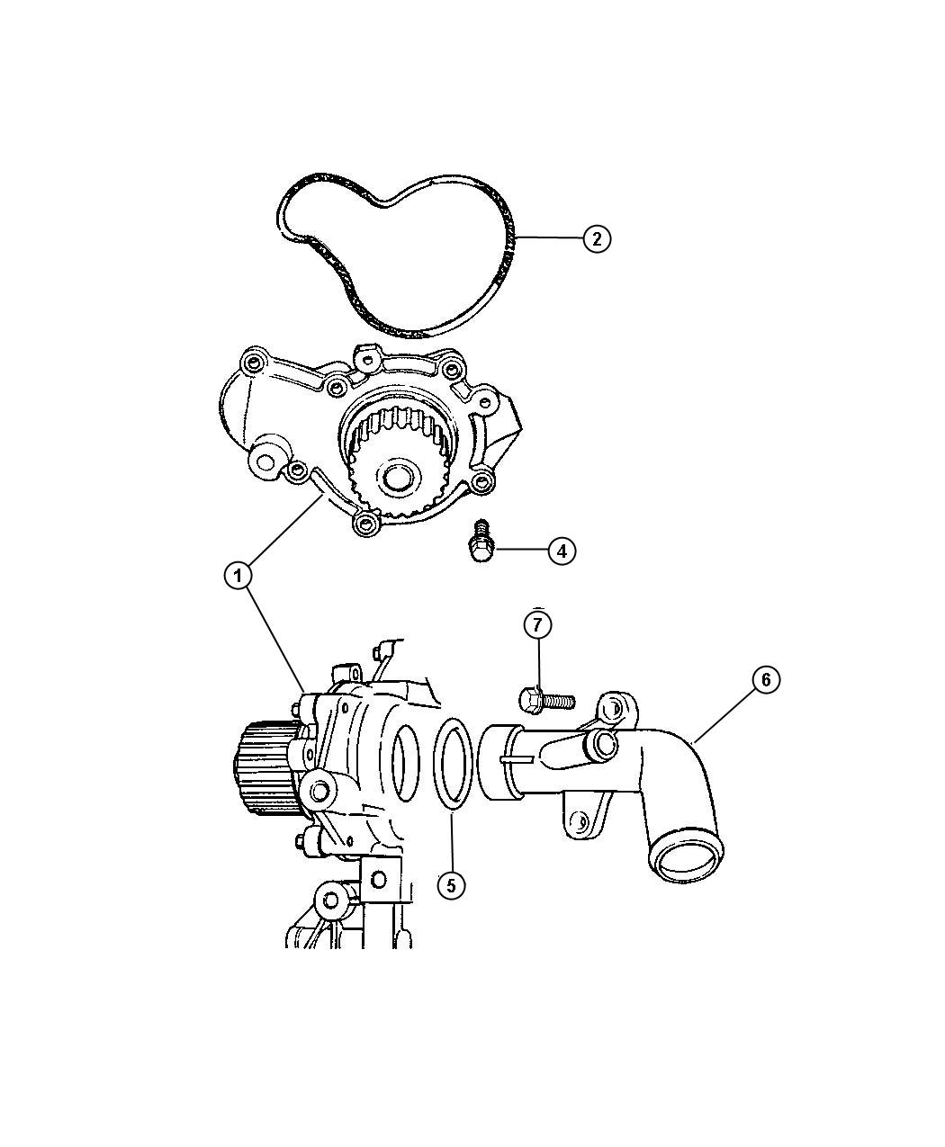 Chrysler PT Cruiser Pump. Water. [engine 2.4l i4 dohc 16v h.o