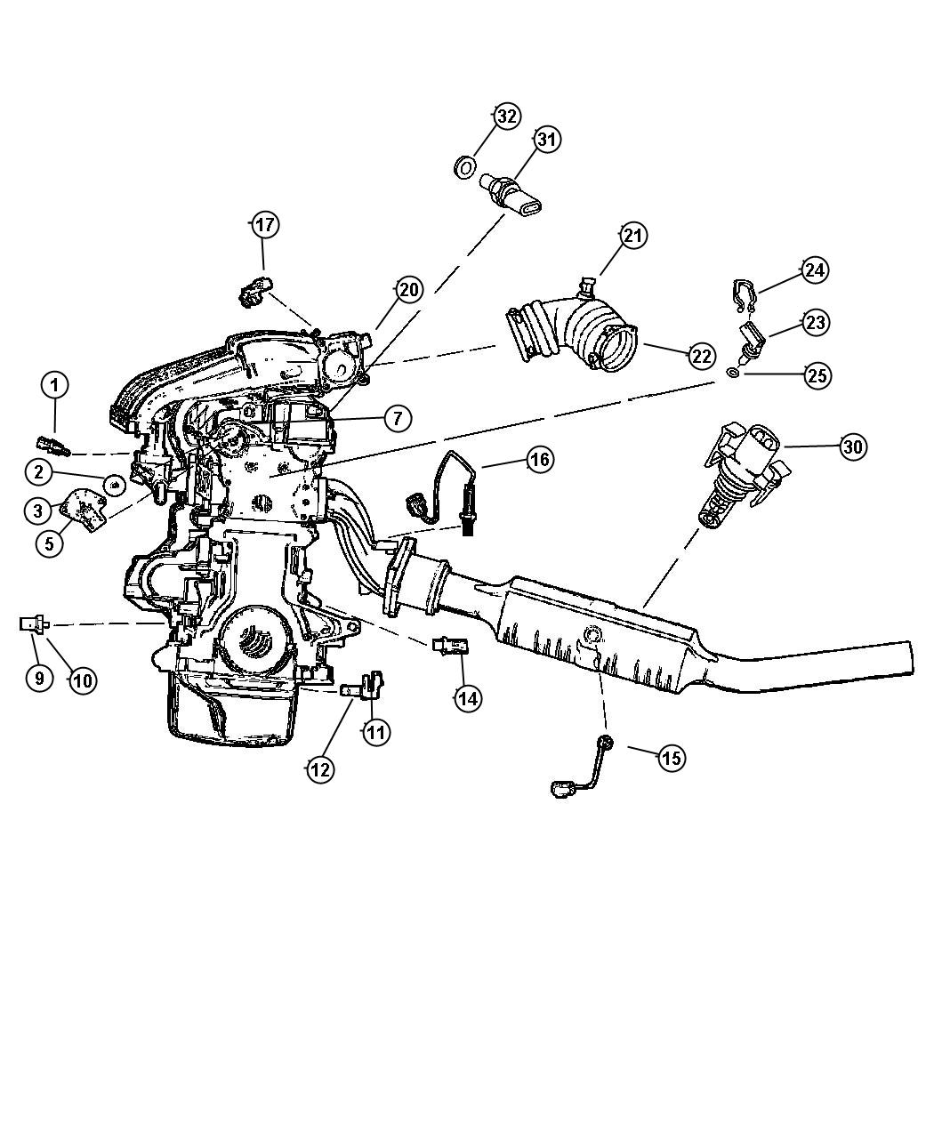 Diagram Sensors, Engine. for your 2013 Dodge Charger  R/T 