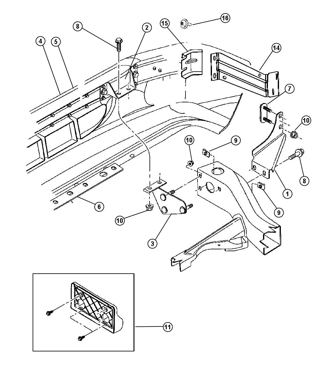 Bumper, Front. Diagram