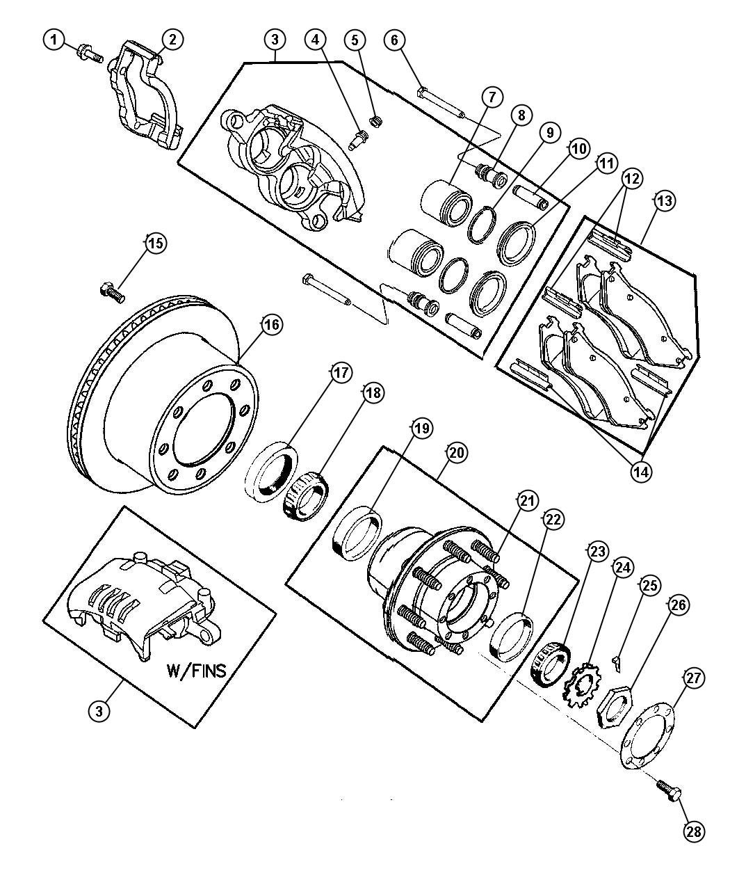 Diagram Brakes,Rear,Disc,DR 2,3,7,8. for your 2003 Dodge Neon   