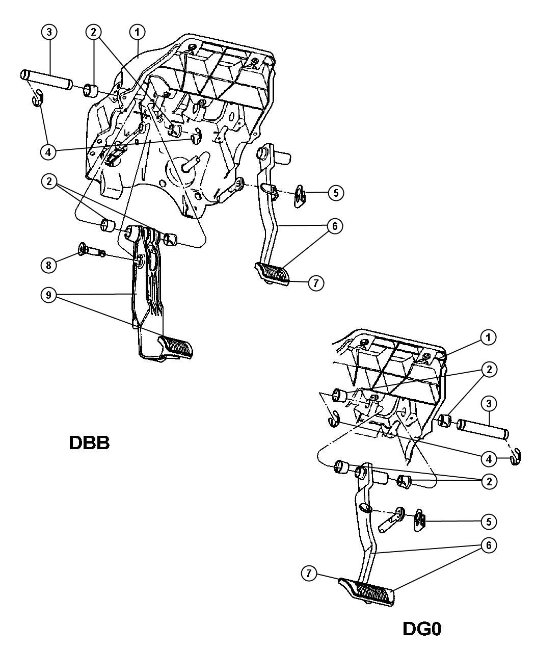 Diagram Pedal.Brake,Standard. for your Dodge Ram 1500  