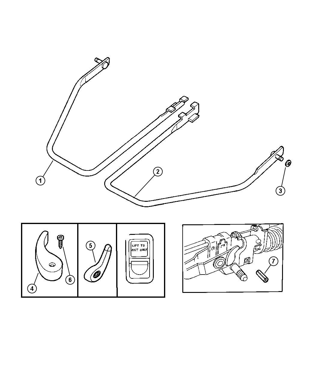 Handles, Lock Bar And Attaching Parts. Diagram