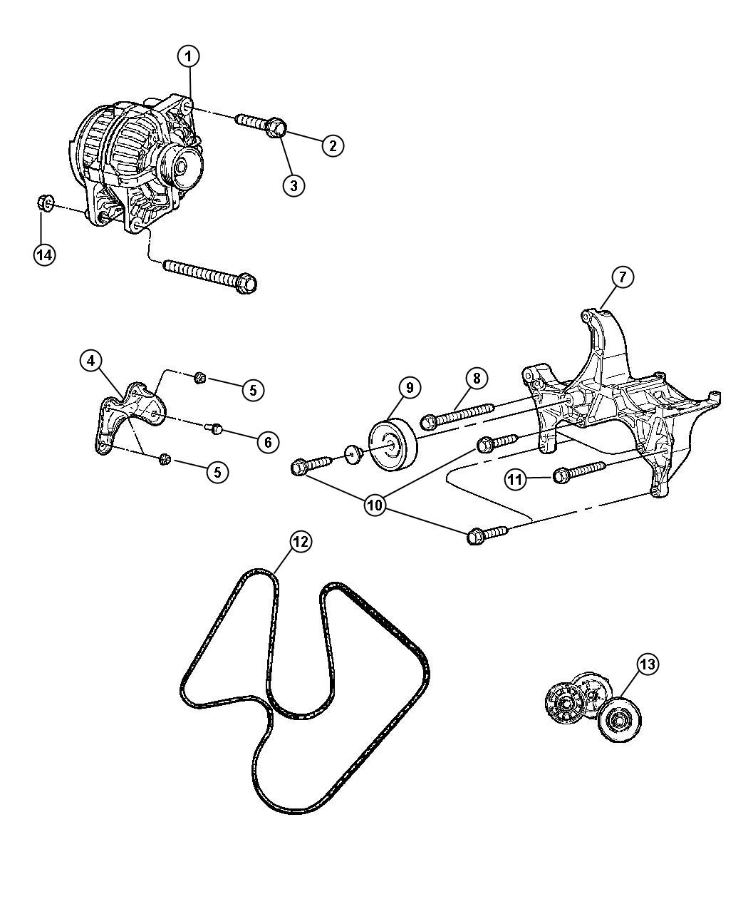 Diagram Alternator (4.7L and 5.7L Engine). for your Chrysler Pacifica  