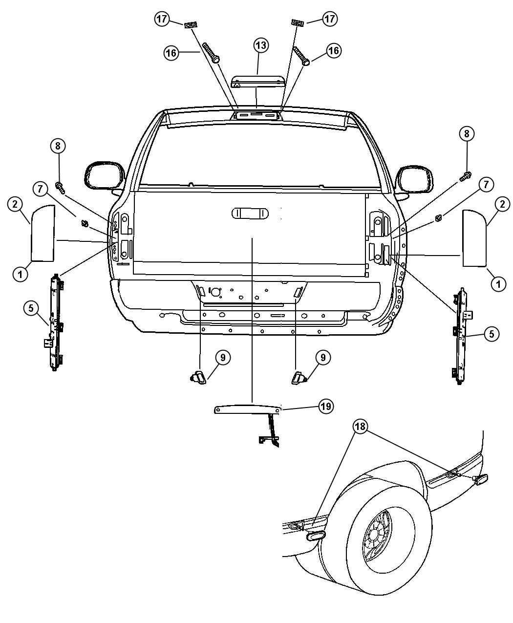 Diagram Lamps Rear. for your Ram 4500  