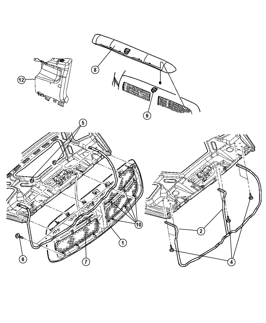 Diagram Grille And Related Parts. for your Dodge Ram 1500  