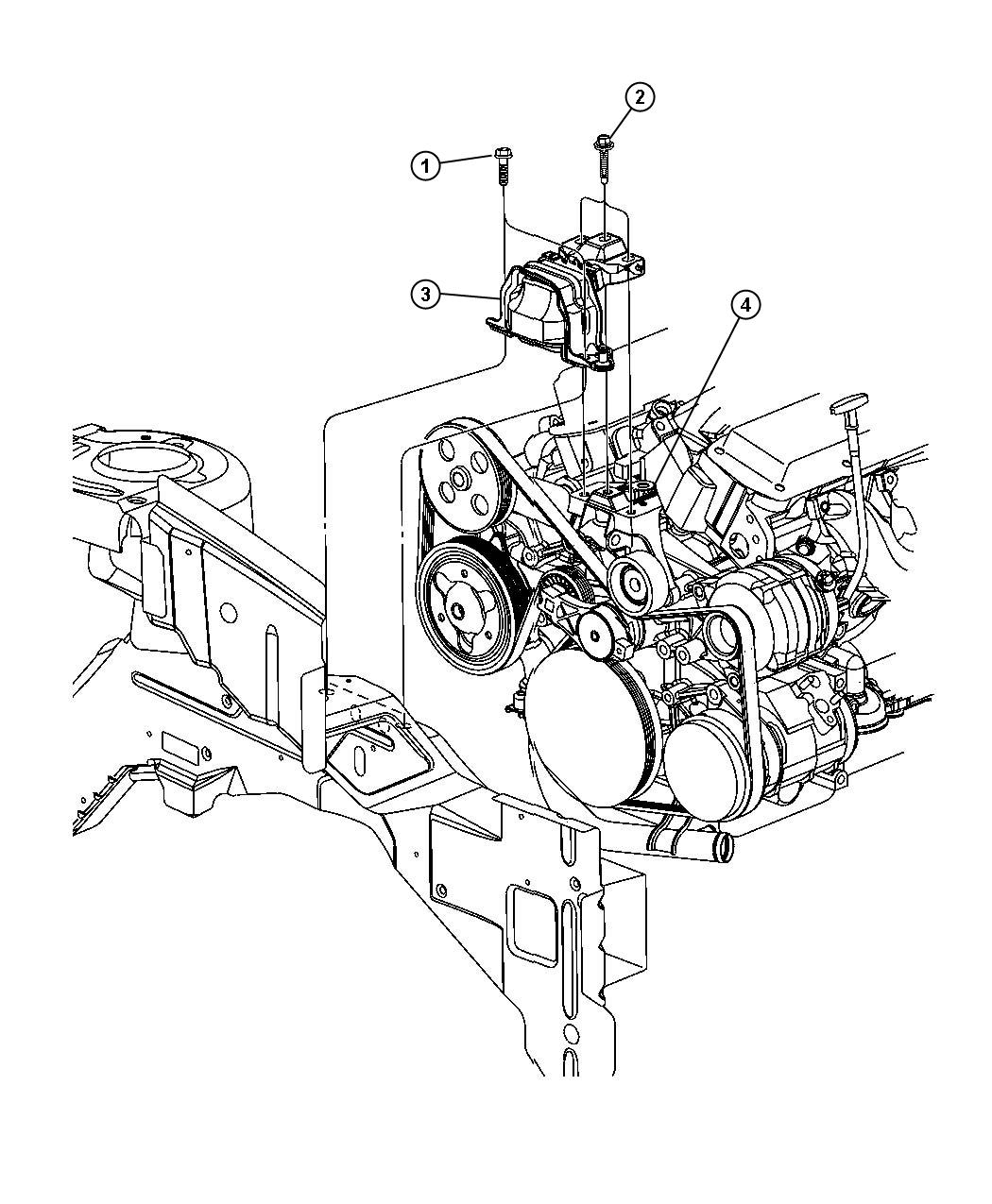 Diagram Mount, Timing Chain Side. for your 2004 Chrysler Town & Country Touring 3.8L V6 