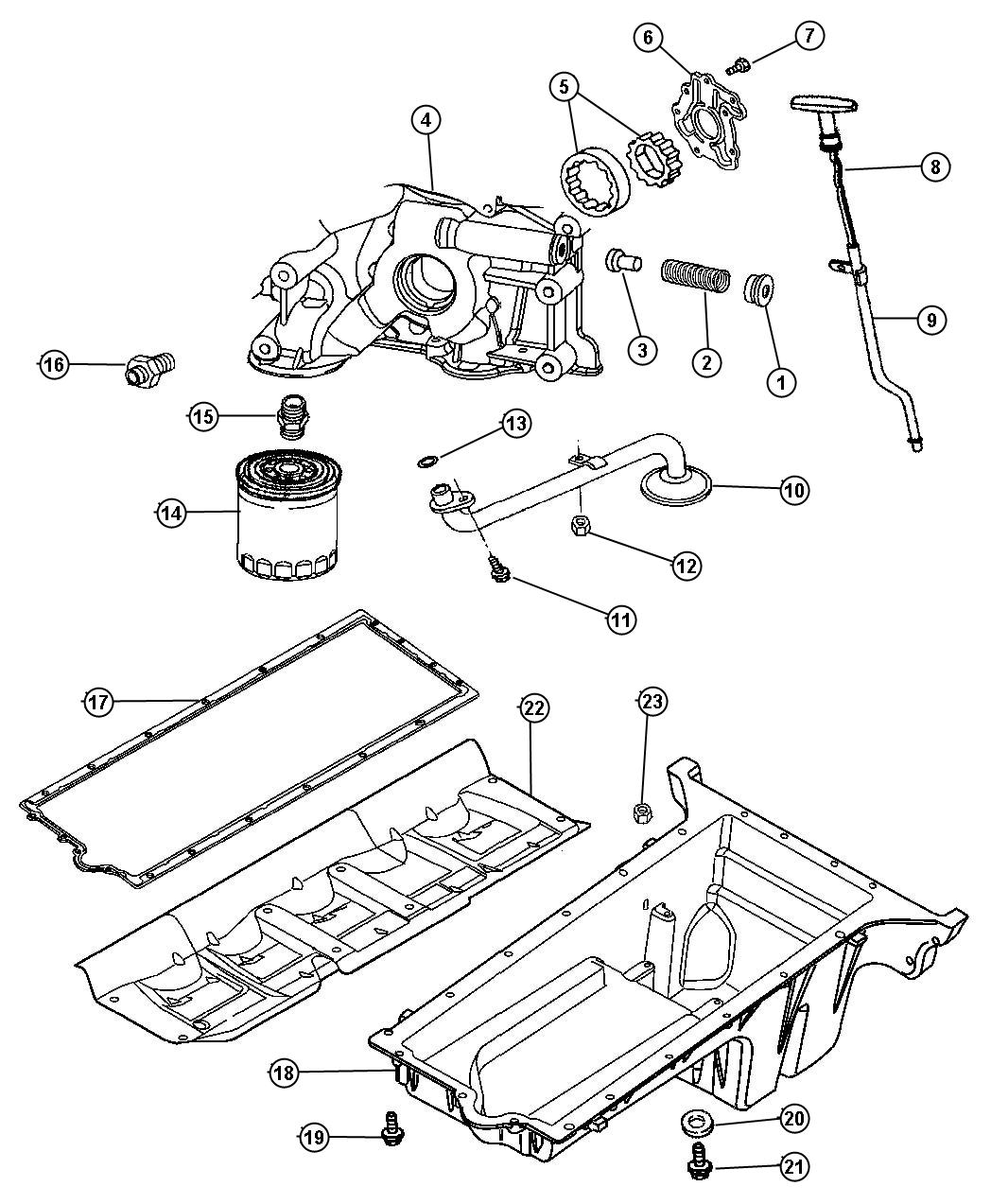 Diagram Engine Oiling 8.3L [8.3L V10 SFI ENGINE]. for your 2004 Dodge Ram 1500   