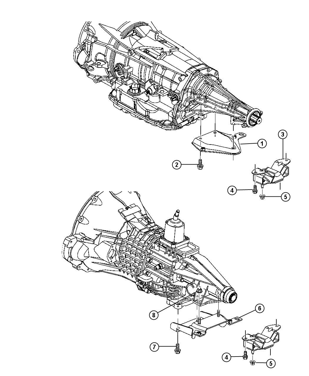 Engine Mounting Rear, 4.7L [ALL 4.7L V8 ENGINES] - 2WD. Diagram