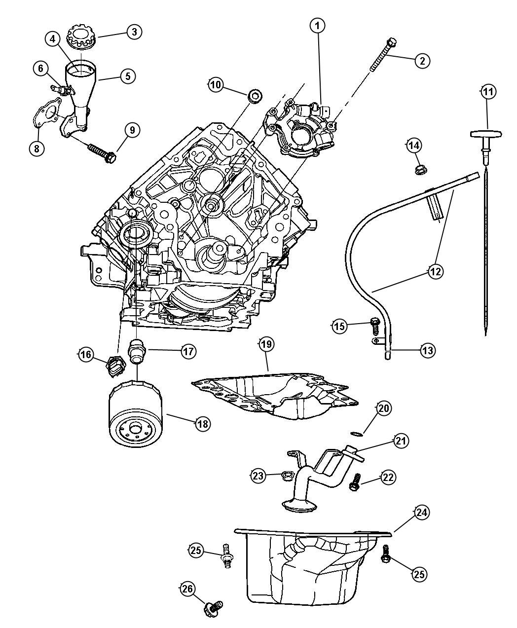 Diagram Engine Oiling 3.7L [3.7L V6 ENGINE]. for your 2001 Chrysler 300  M 