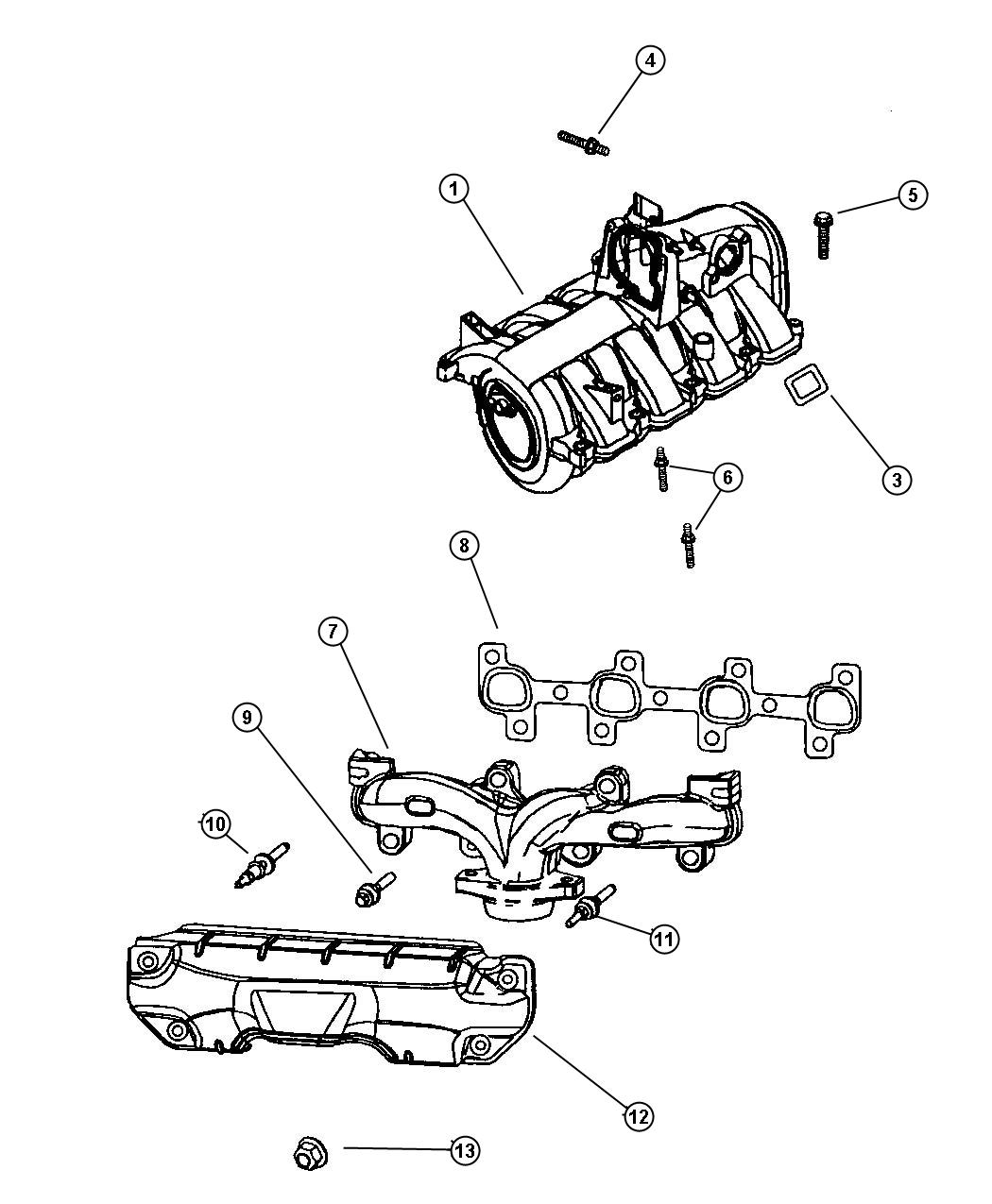 Diagram Manifold, Intake and Exhaust. for your 2003 Chrysler 300  M 