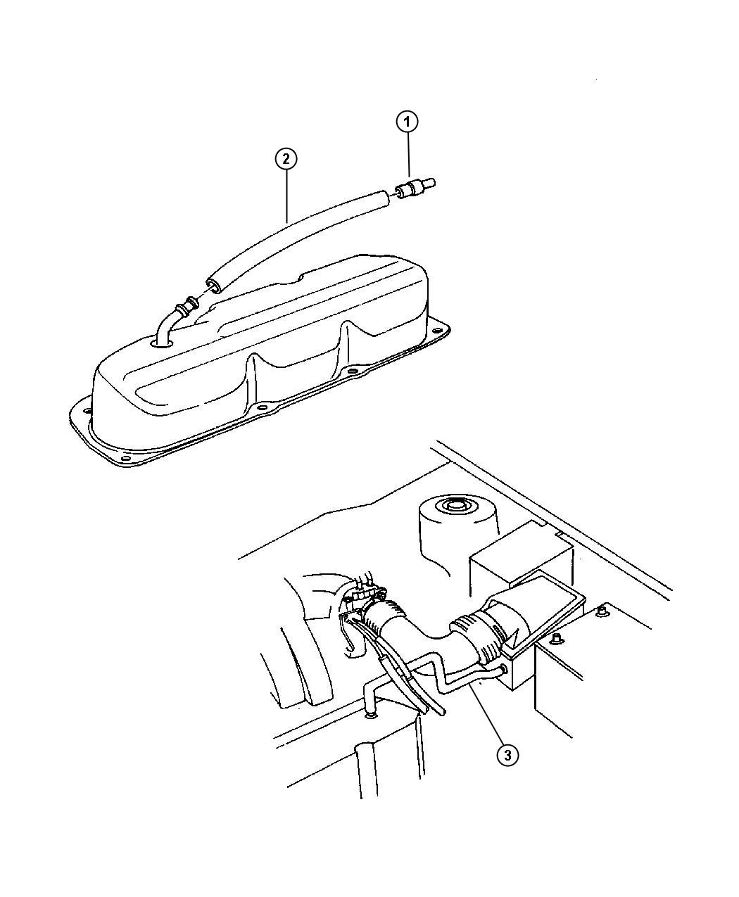 Diagram Crankcase Ventilation 3.8L [Engine - 3.8L V6 OHV]. for your 2006 Chrysler Pacifica   