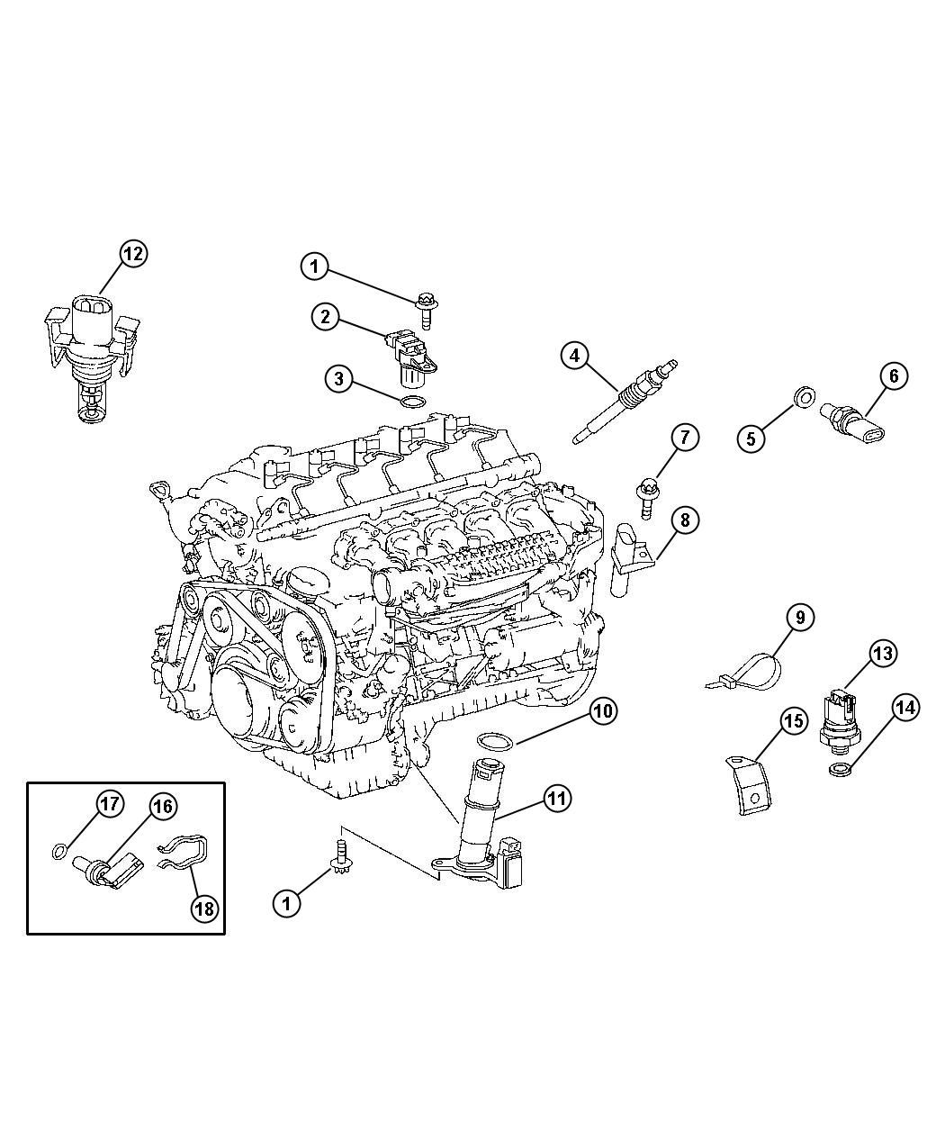 Diagram Sensors - Engine. for your 2022 Jeep Grand Cherokee   