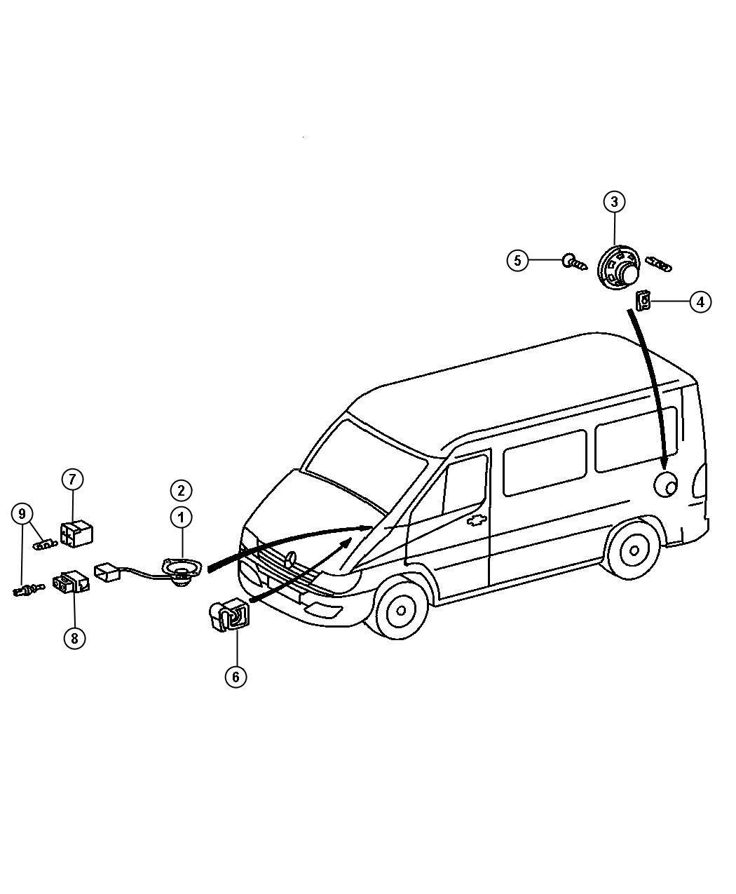 Diagram Speakers. for your 2005 Dodge Sprinter 2500   