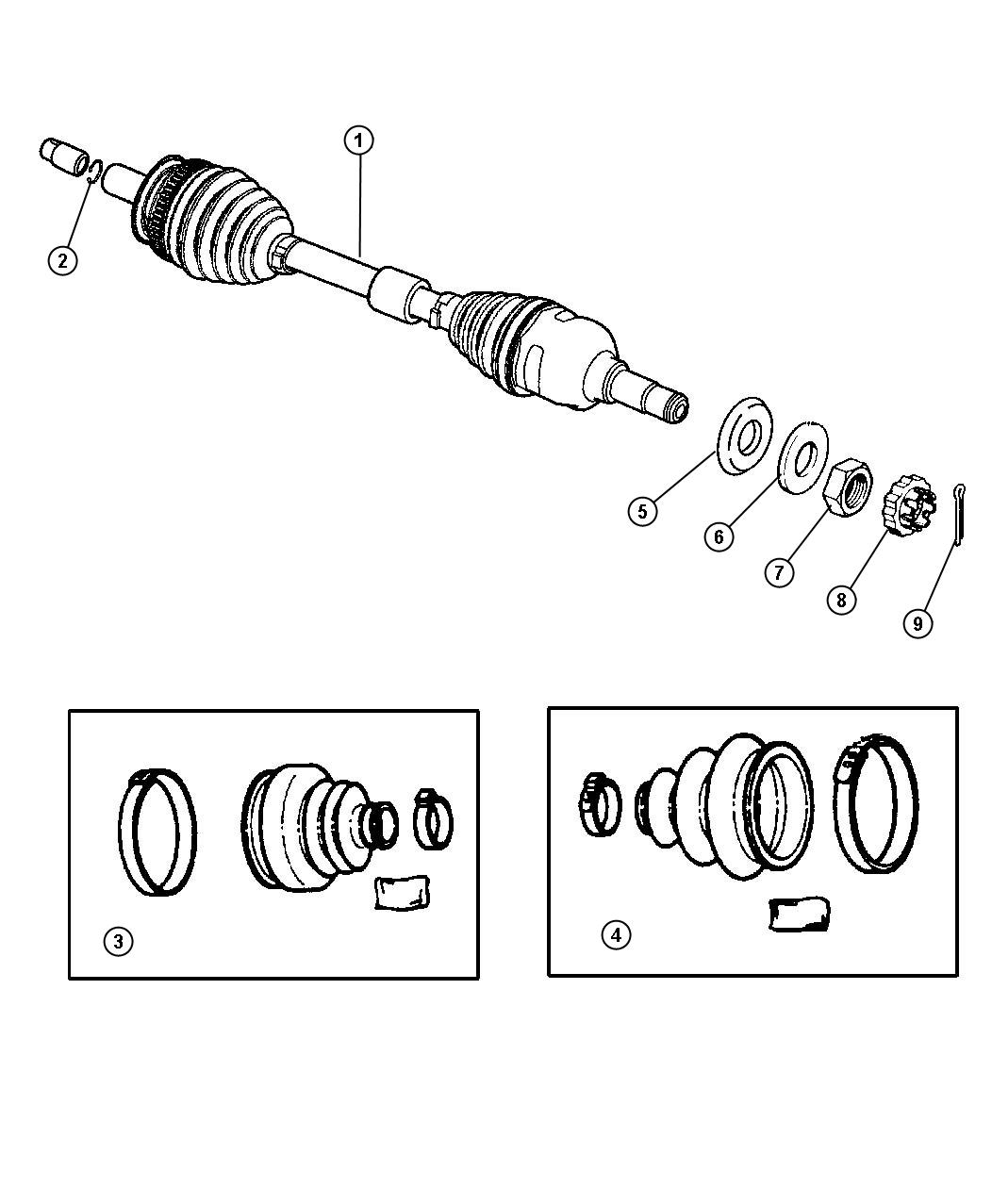 Diagram Shaft, Front Drive. for your Dodge Caravan  