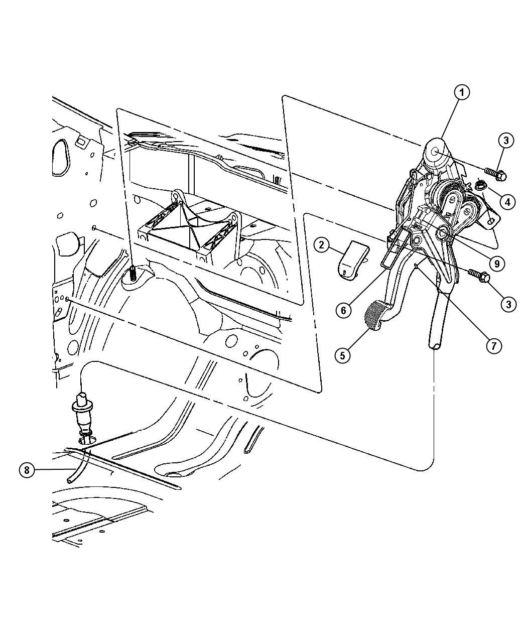 Diagram Lever, Parking Brake. for your Dodge Grand Caravan  