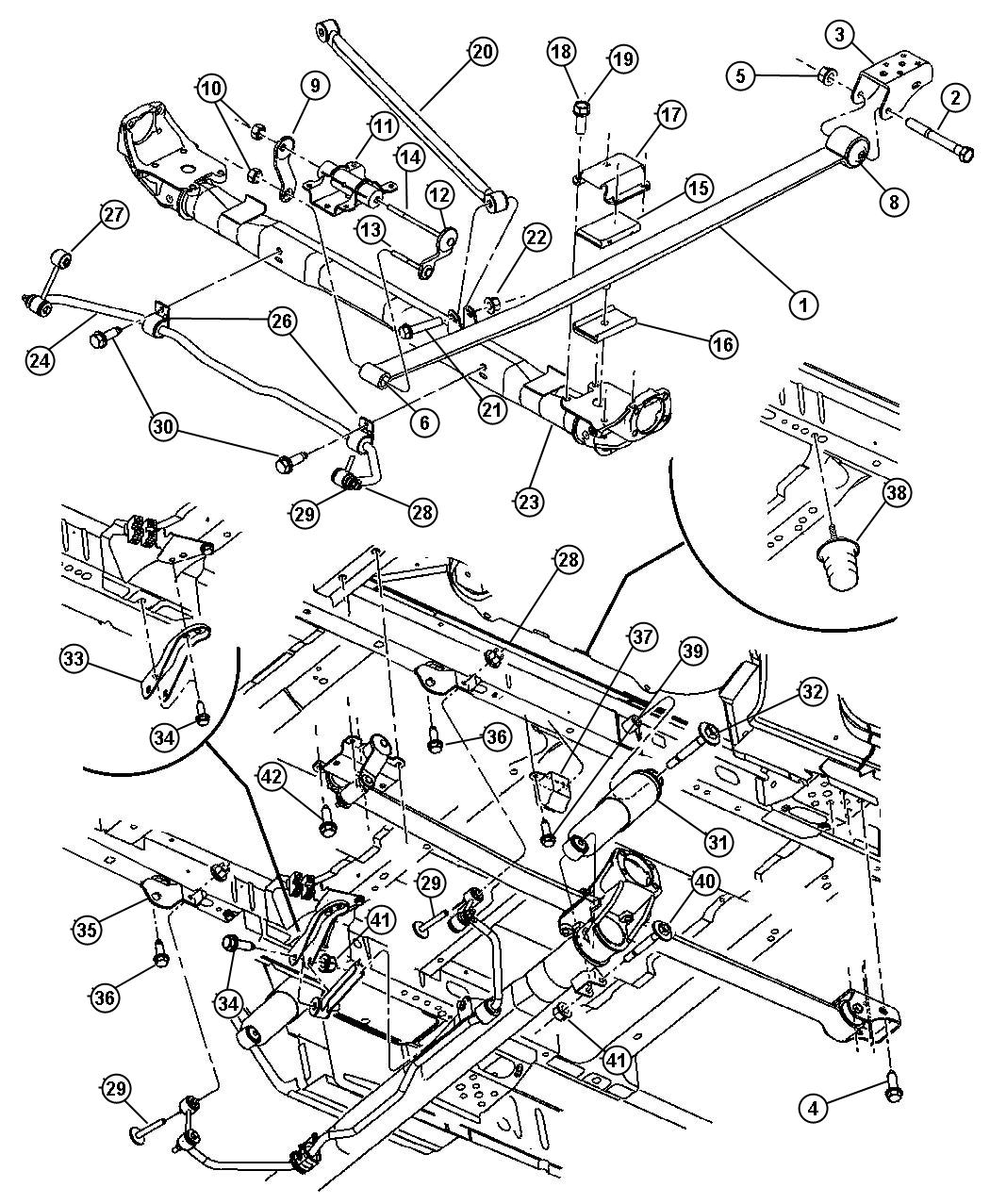 Diagram Suspension, Rear-Front Wheel Drive. for your 2014 Dodge Grand Caravan   