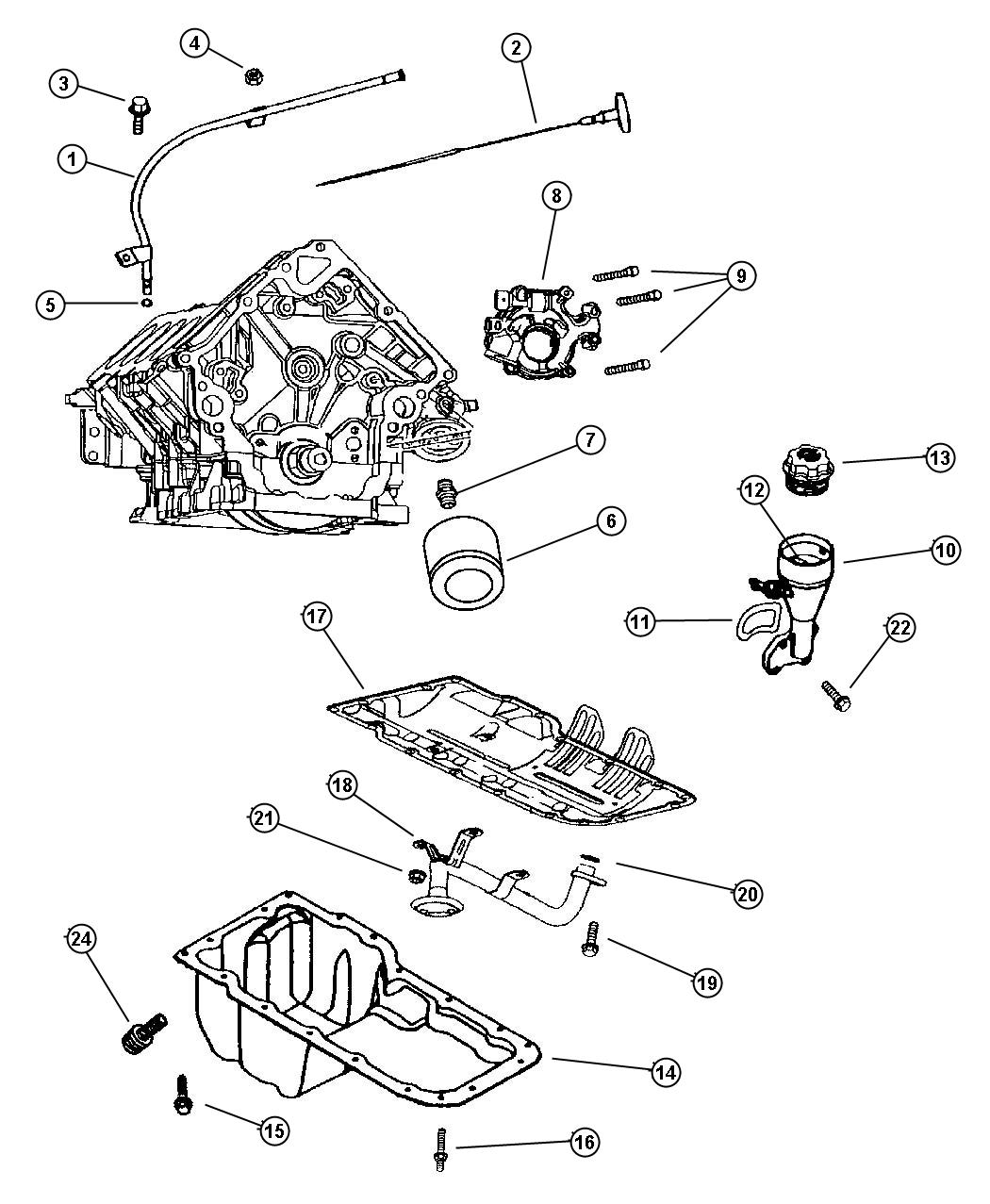 Engine Oiling 4.7L [Engines - All 4.7L Gas]. Diagram