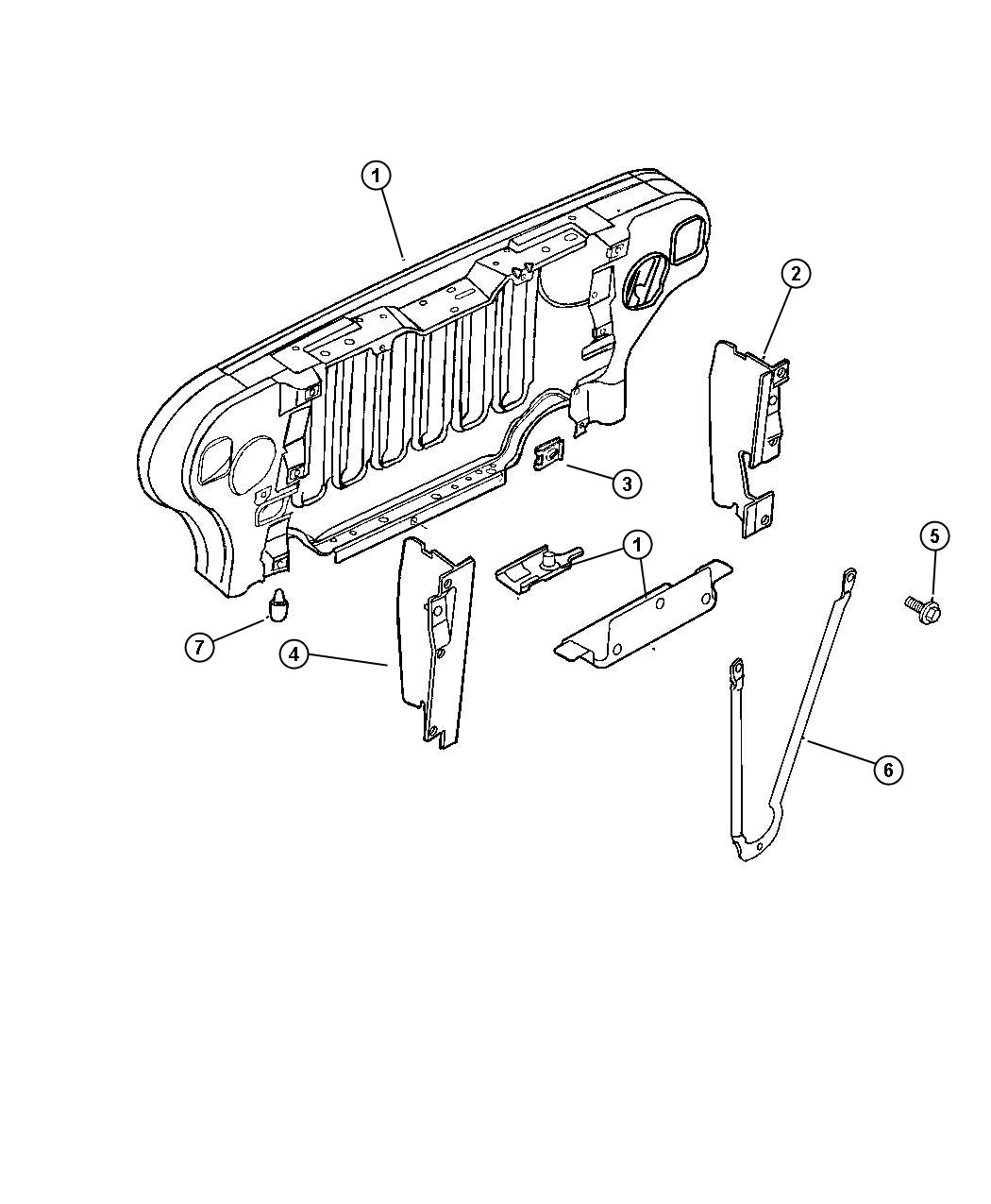 Grille And Related Parts. Diagram