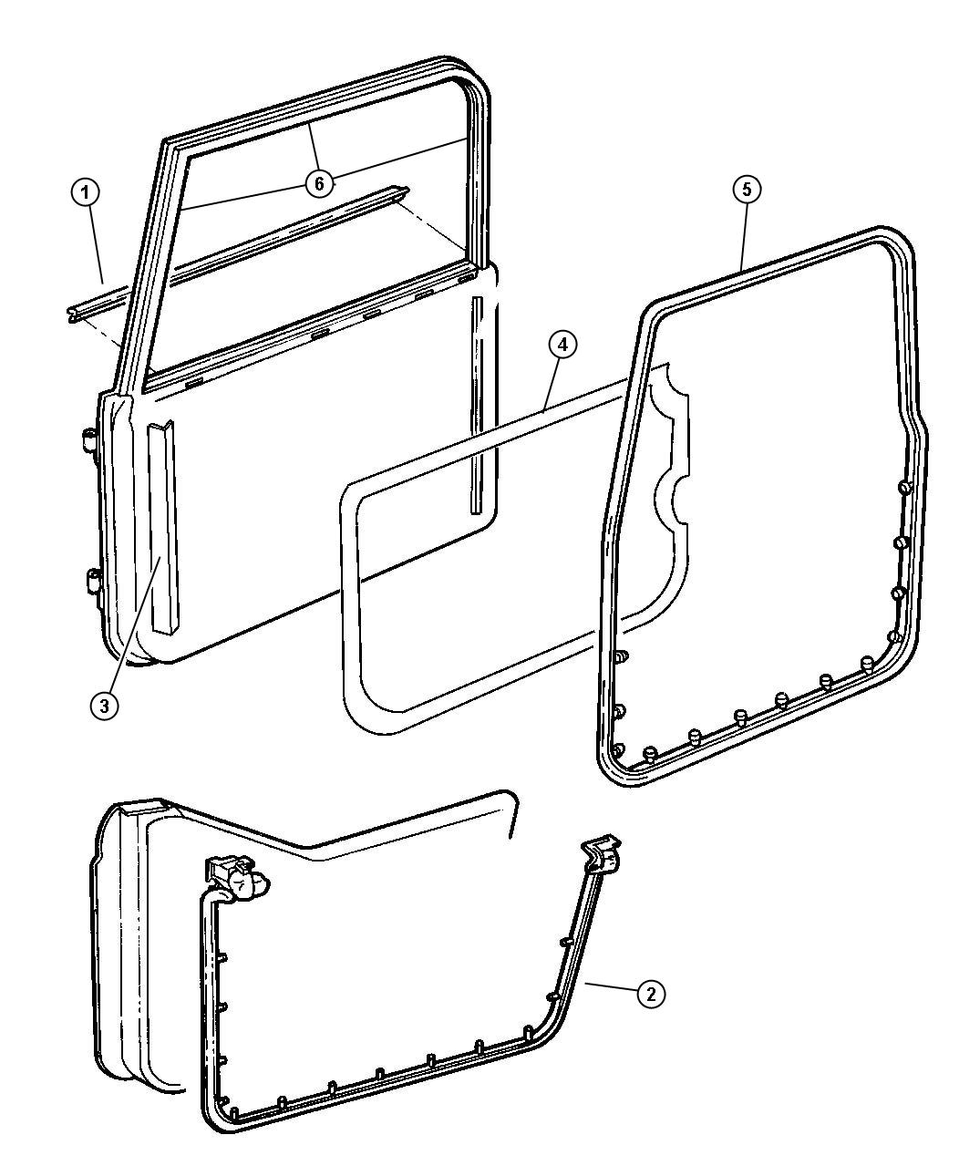 Full size assembly image of Door Weatherstrips And Runs. (1/1)