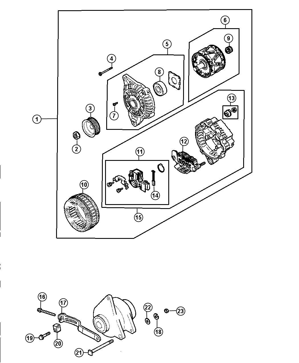 Diagram Alternator 2.4L Engine. for your Chrysler 300  M