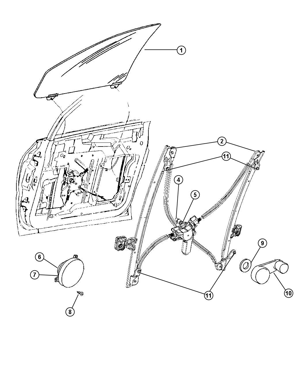 Diagram Door, Front. for your Dodge Grand Caravan  