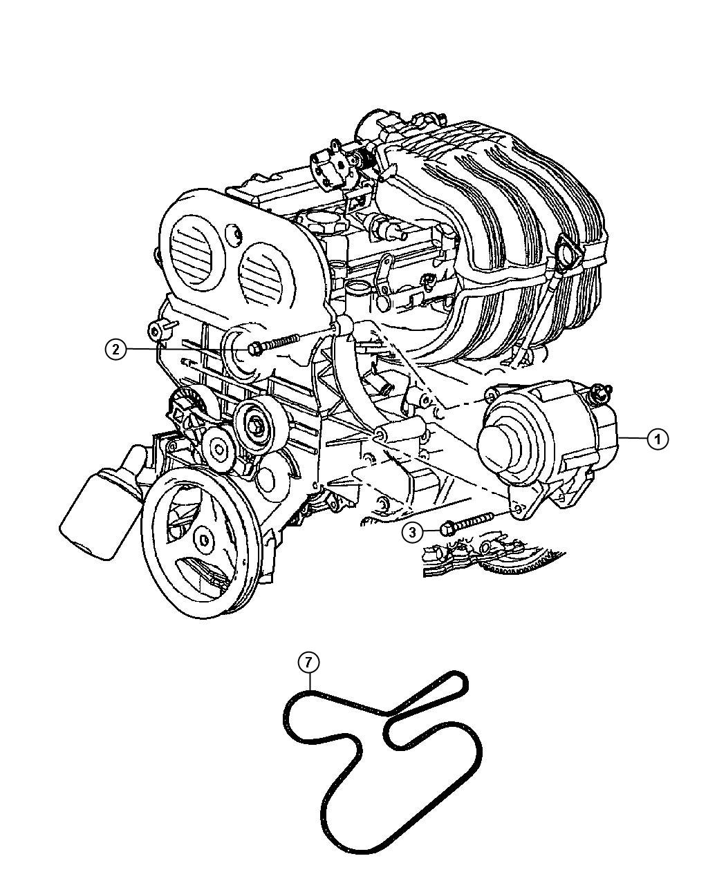 Alternator 2.4L Engine. Diagram