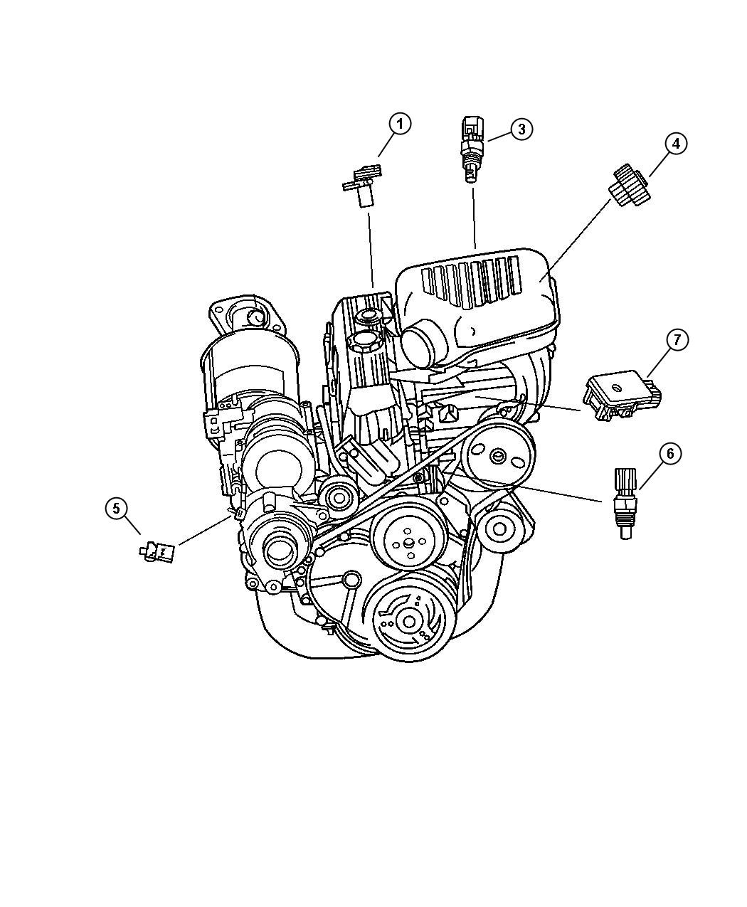 Sensors 2.4L Engine [ALL 4 CYL GAS ENGINES]. Diagram