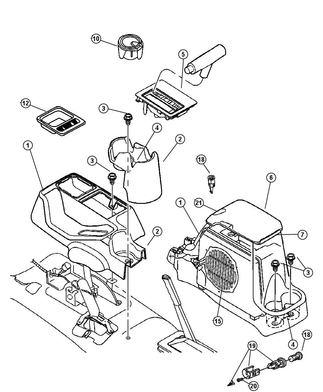 Diagram Consoles Full and Mini. for your Jeep