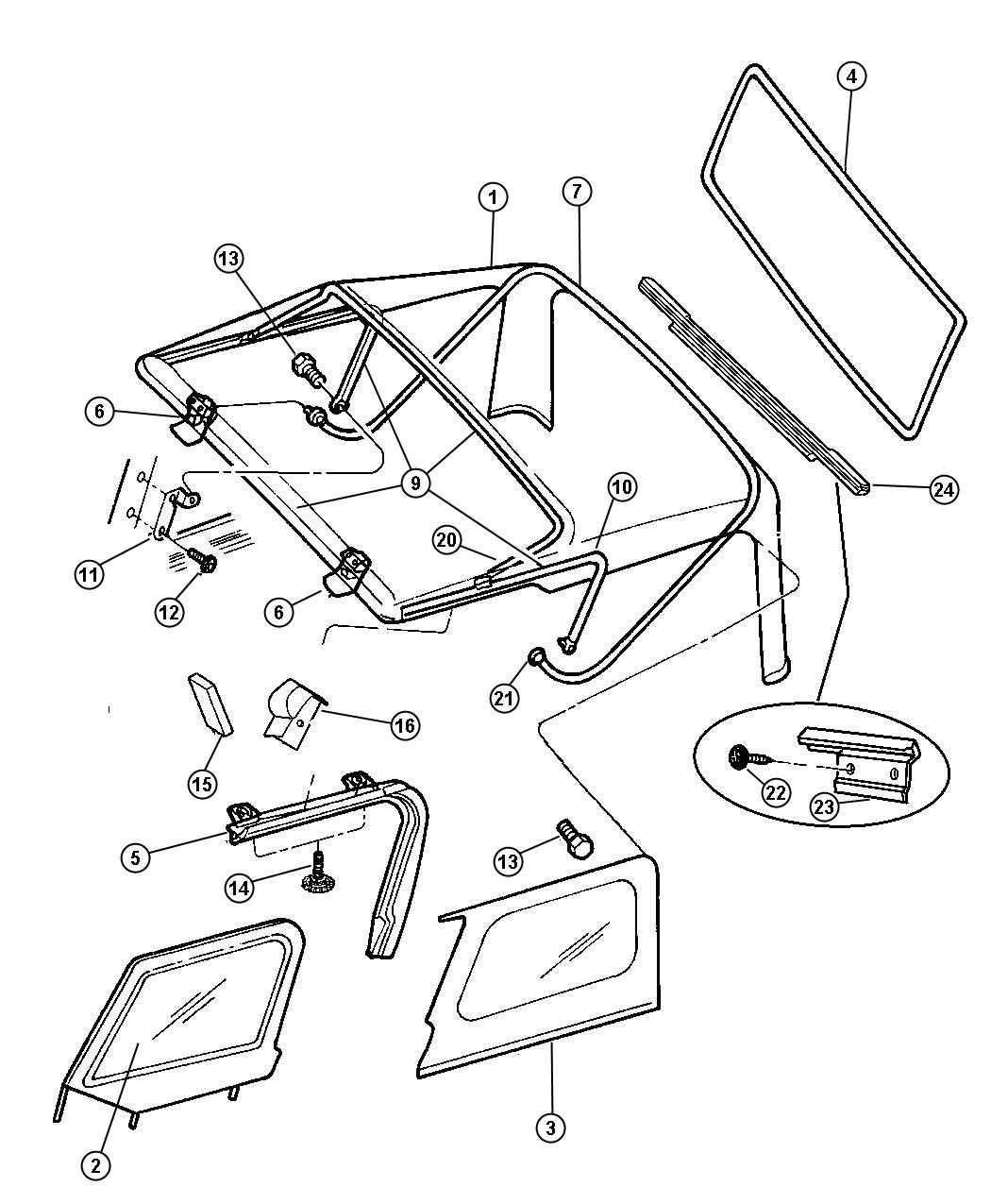 Soft Top And Windows. Diagram