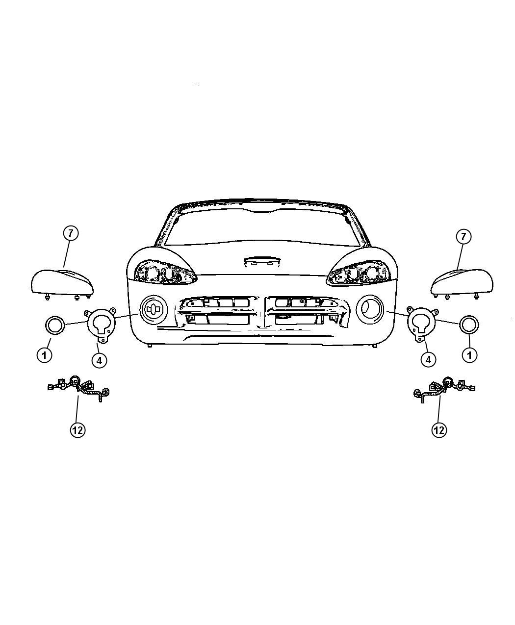 Lamps and Wiring - Front. Diagram