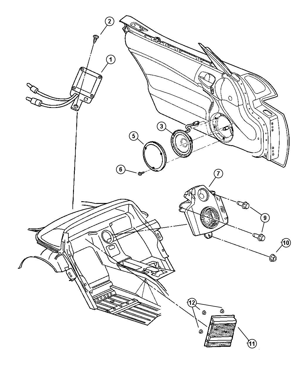 Diagram Antenna-Speakers. for your 2000 Chrysler 300  M 