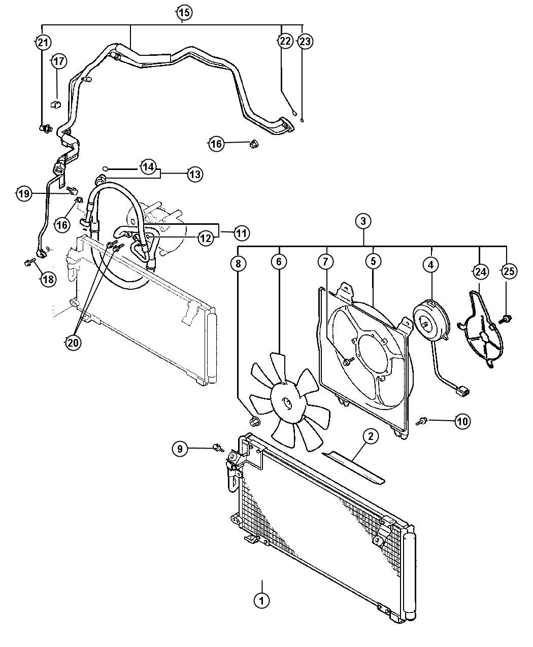 Condenser, Plumbing and Hoses. Diagram