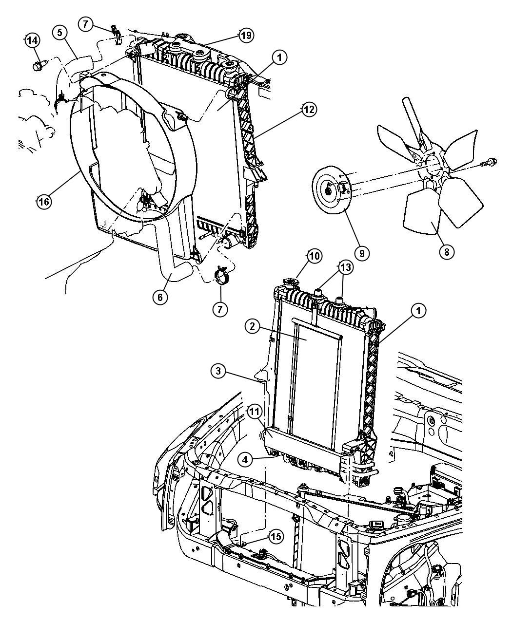 Diagram Radiator and Related Parts. for your 2003 Chrysler 300  M 