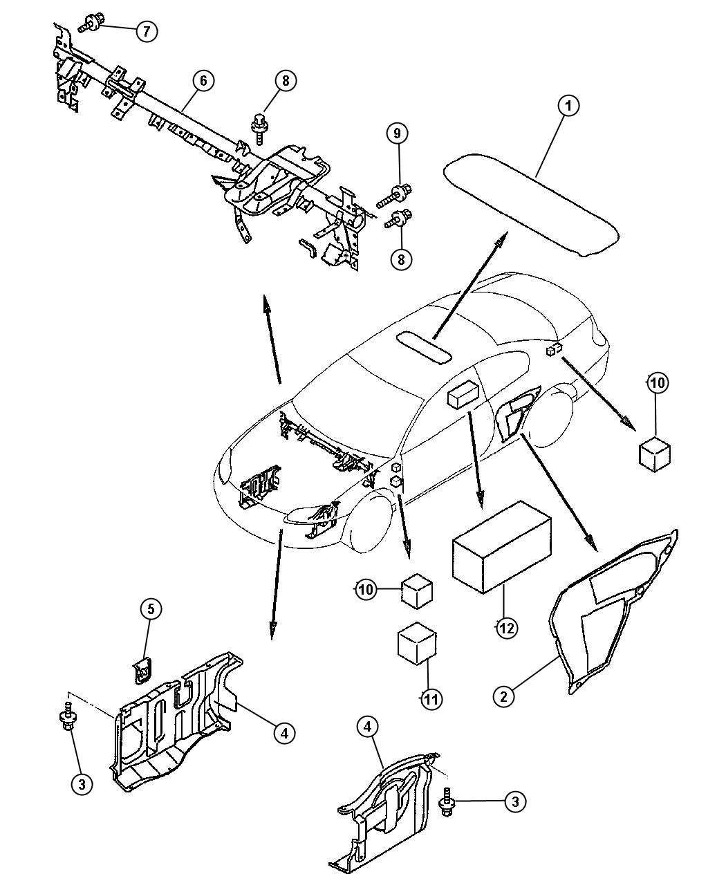 Diagram Front Panels. for your 2005 Dodge Ram 2500   