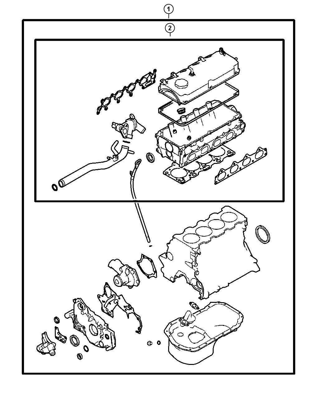 Diagram Engine Gaskets 2.4L Engine [2.4L I4 ENGINE]. for your Chrysler 300  M