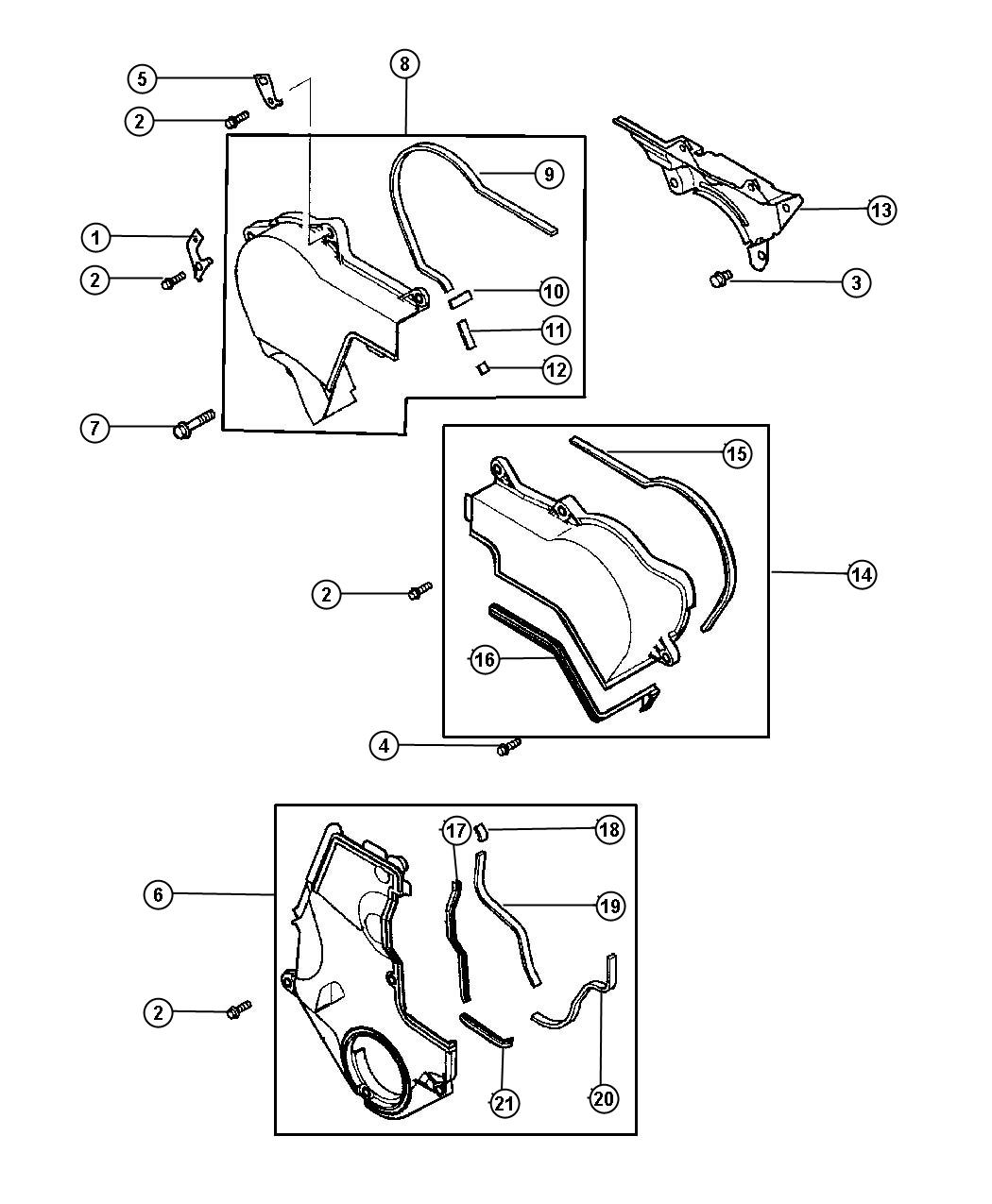 Diagram Timing Belt Cover 3.0L MMC V-6. for your Chrysler