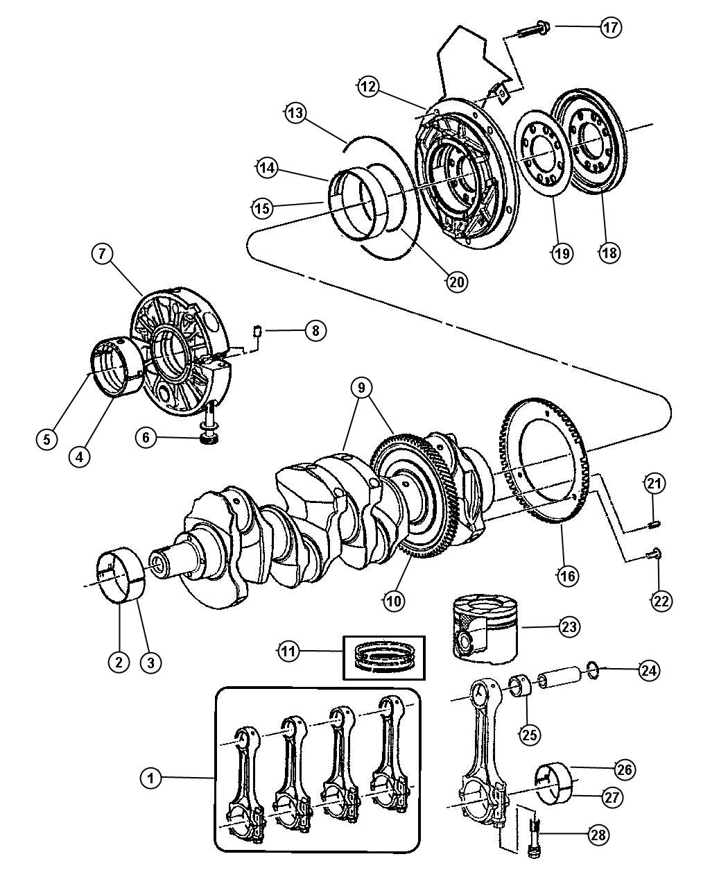 Crankshaft and Piston [2.5L I4 16V TURBO DIESEL ENGINE]. Diagram