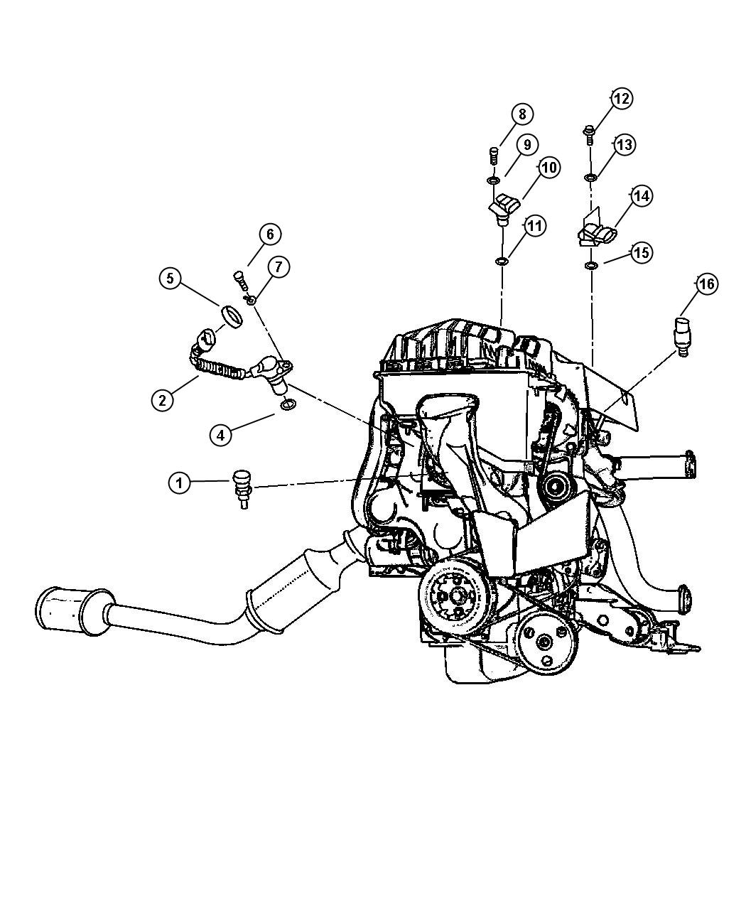 Diagram Sensors - 2.5L Diesel Engine. for your 2003 Chrysler 300   