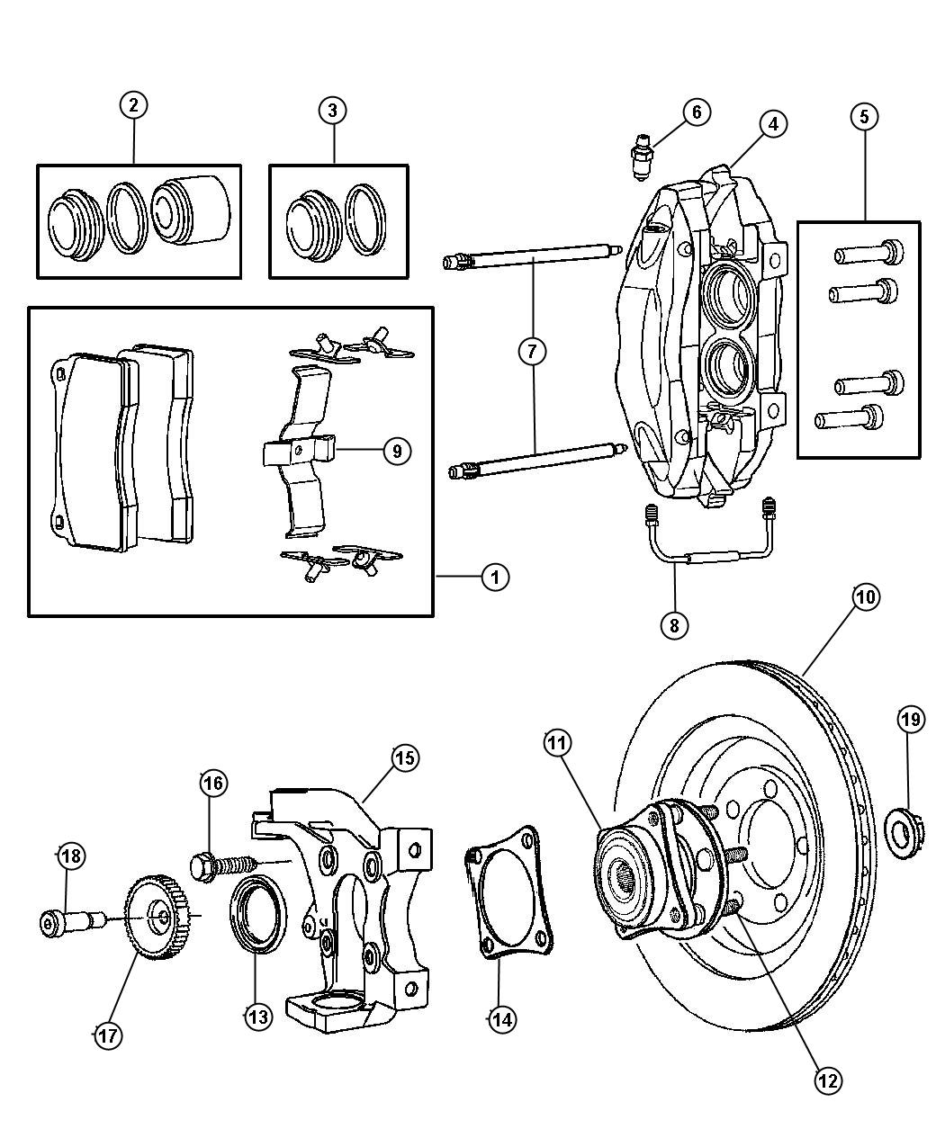 Diagram Brakes, Front. for your Chrysler 300  M