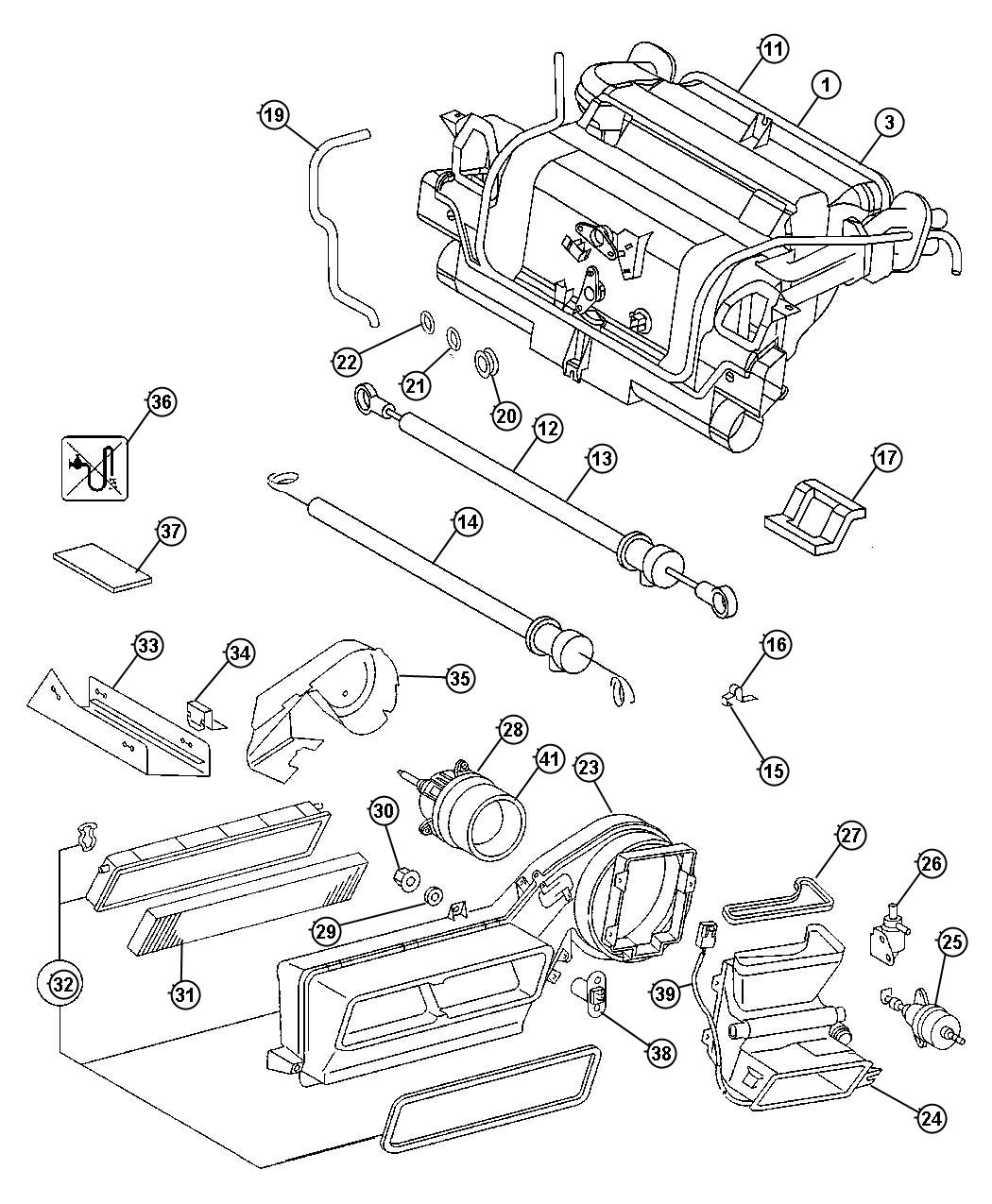 Diagram Hevac Unit, Front. for your 2004 Dodge Caravan   