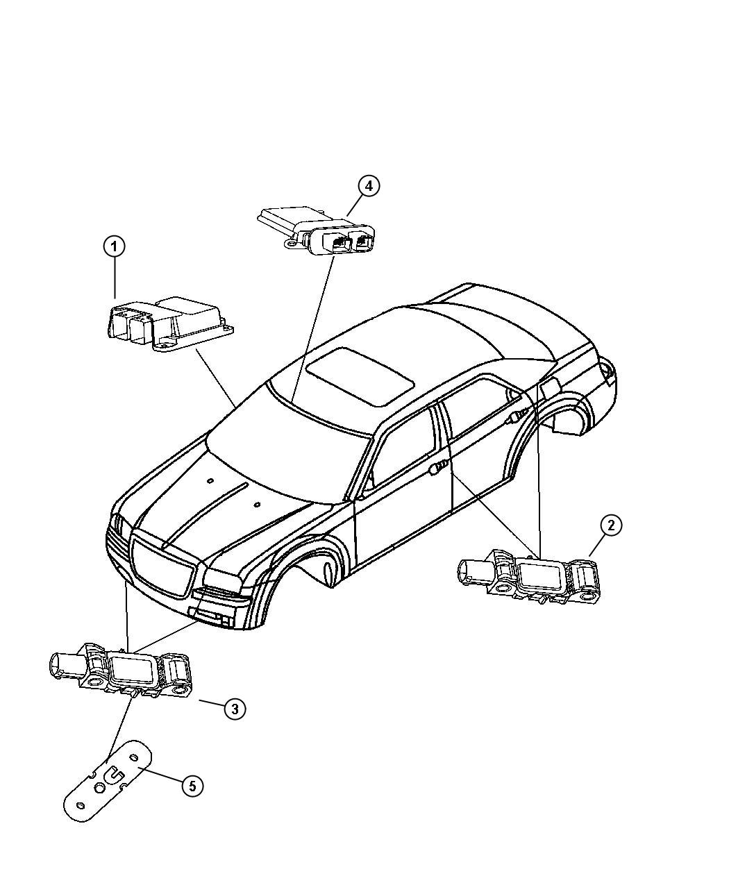 Diagram Air Bag Modules and Sensors. for your Chrysler 300  M