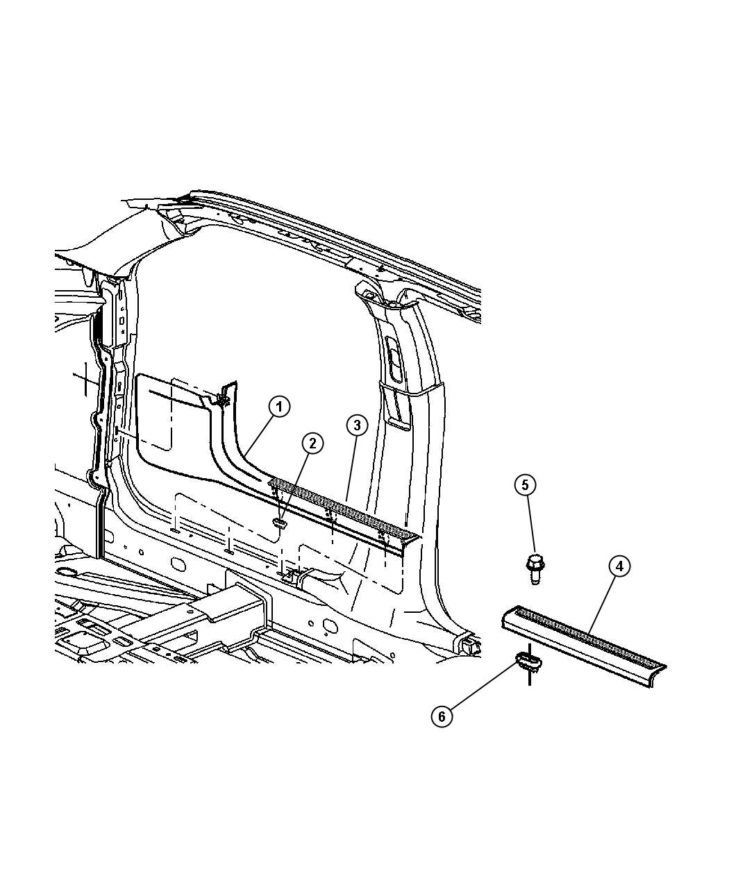 Diagram Scuff Plates - Front And Rear. for your Chrysler 300  