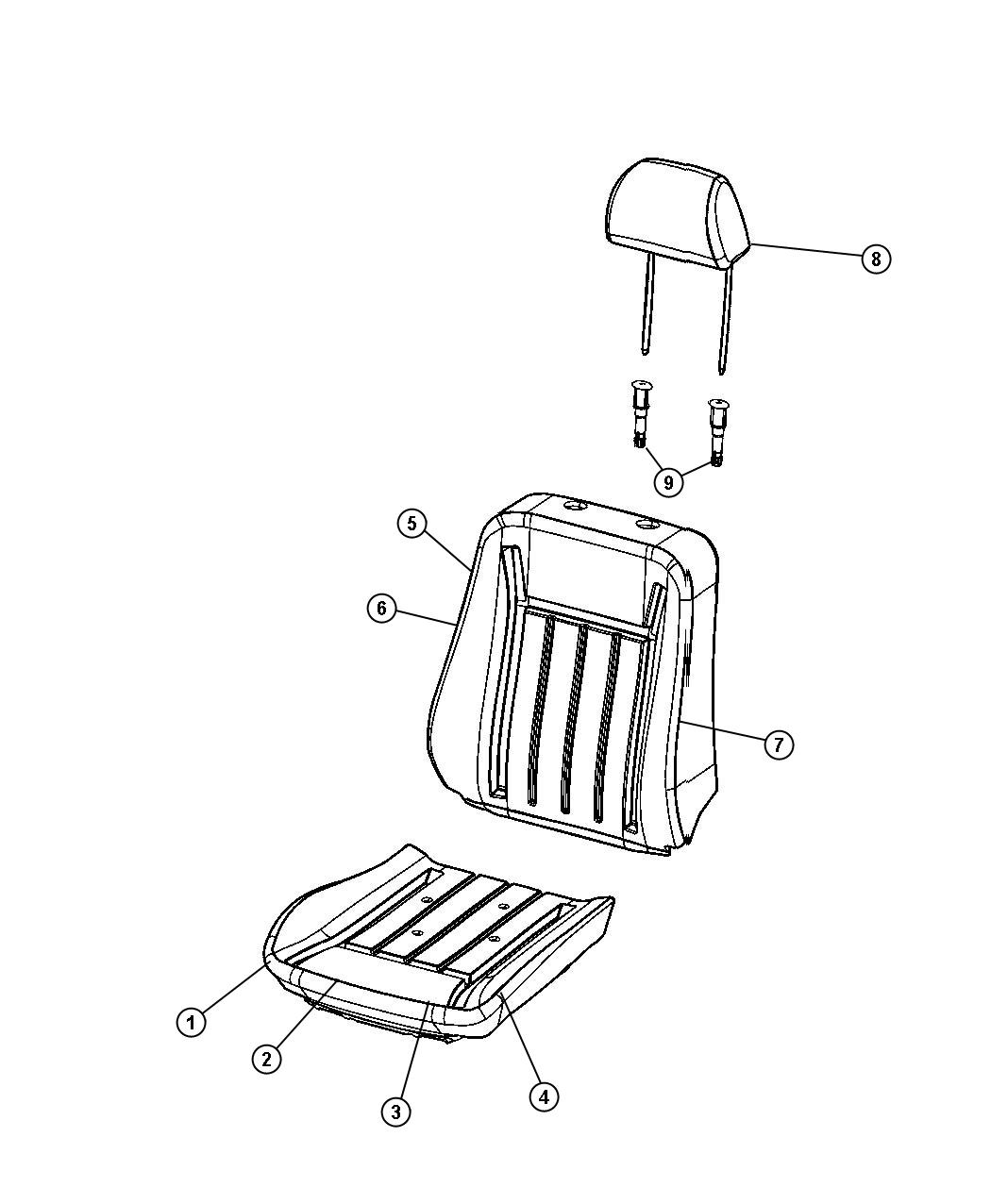 Diagram Seat Front - Trim Code [Q5]. for your Chrysler