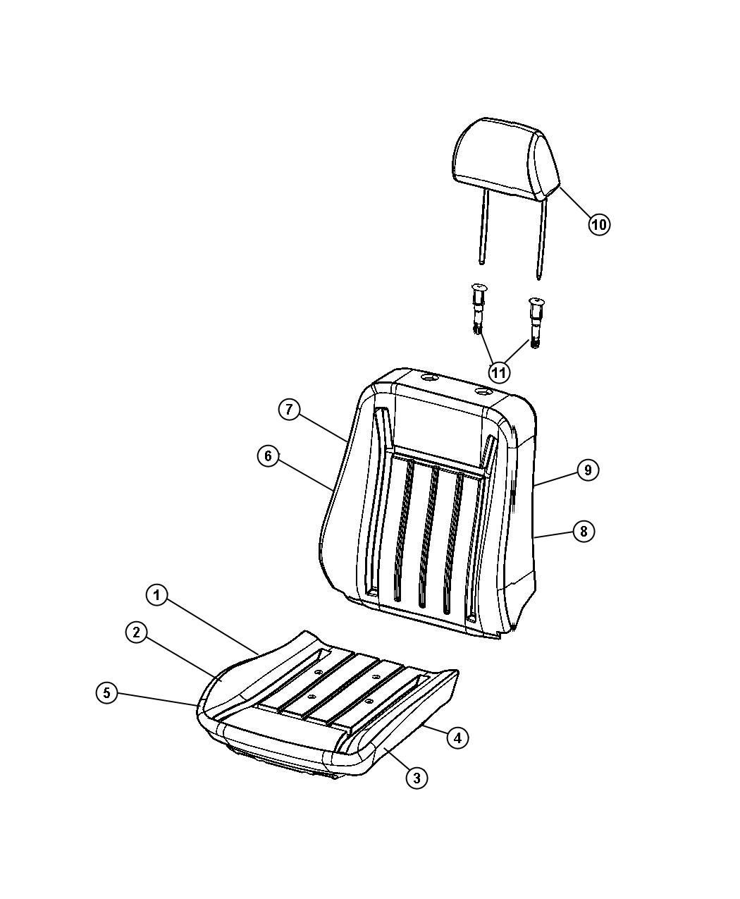 Diagram Seat Front - Trim Code [NL]. for your Chrysler