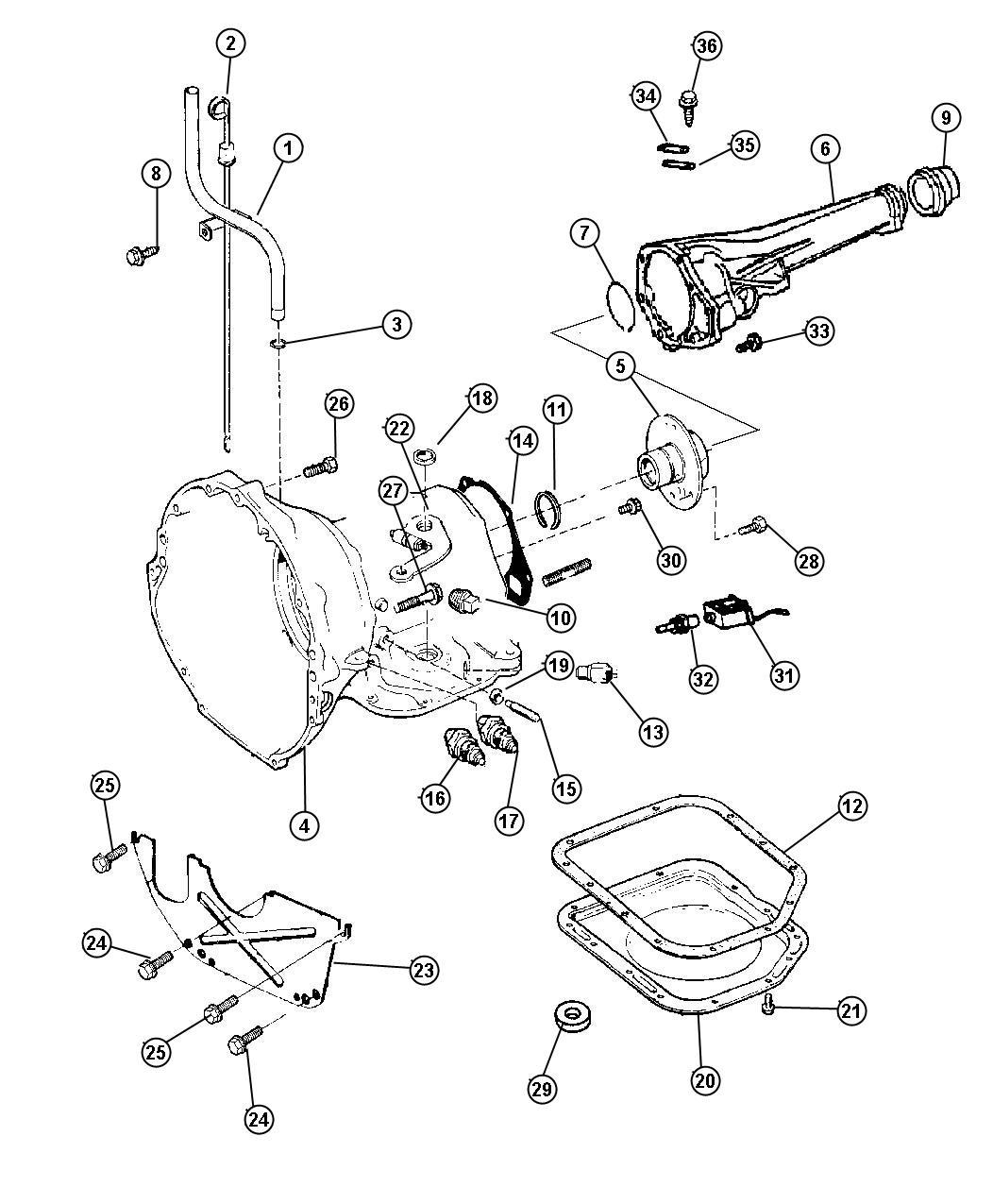 Diagram Case and Related Parts 30RH (DGD). for your Jeep