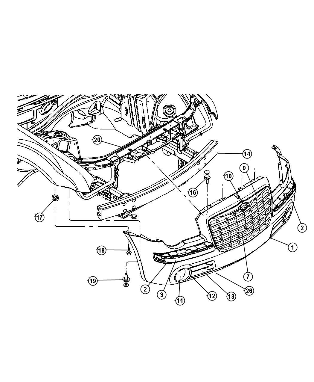 Diagram Fascia, Front - 48. for your 2009 Dodge Journey   