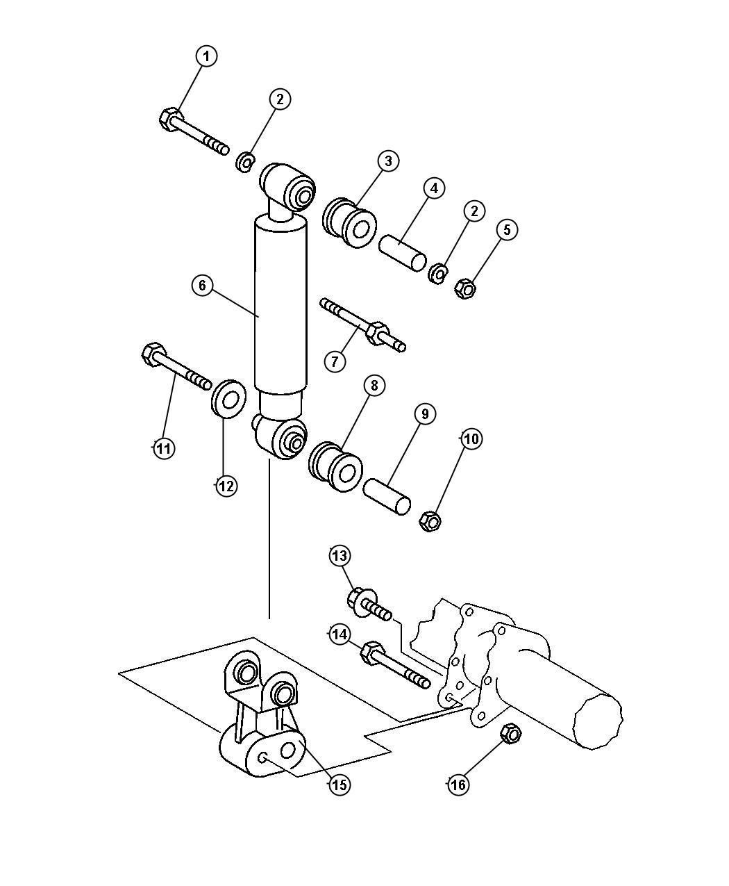 Diagram Rear Shocks. for your 2010 Dodge Ram 2500   