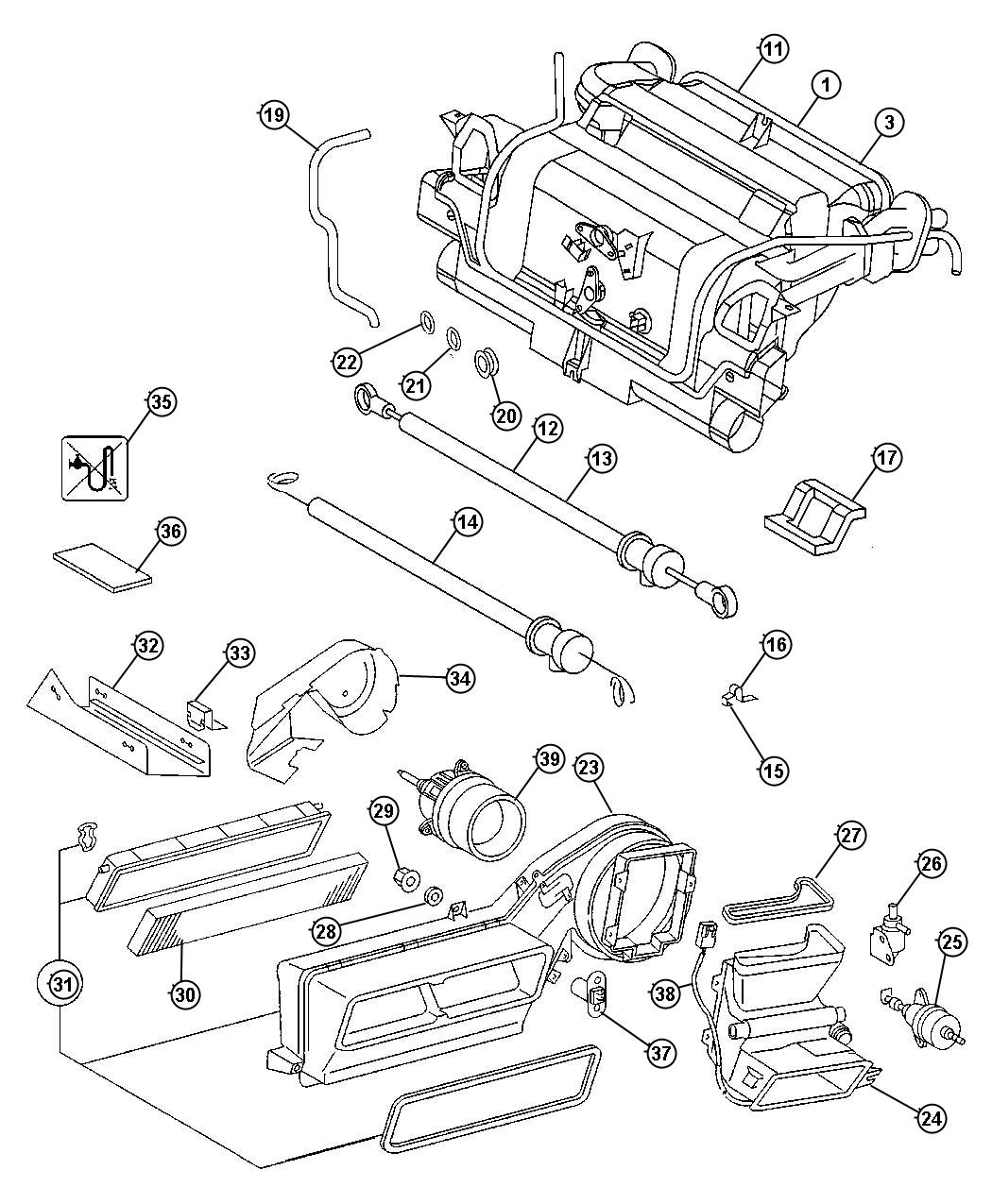 Diagram Hevac Unit, Front. for your 2004 Dodge Caravan   